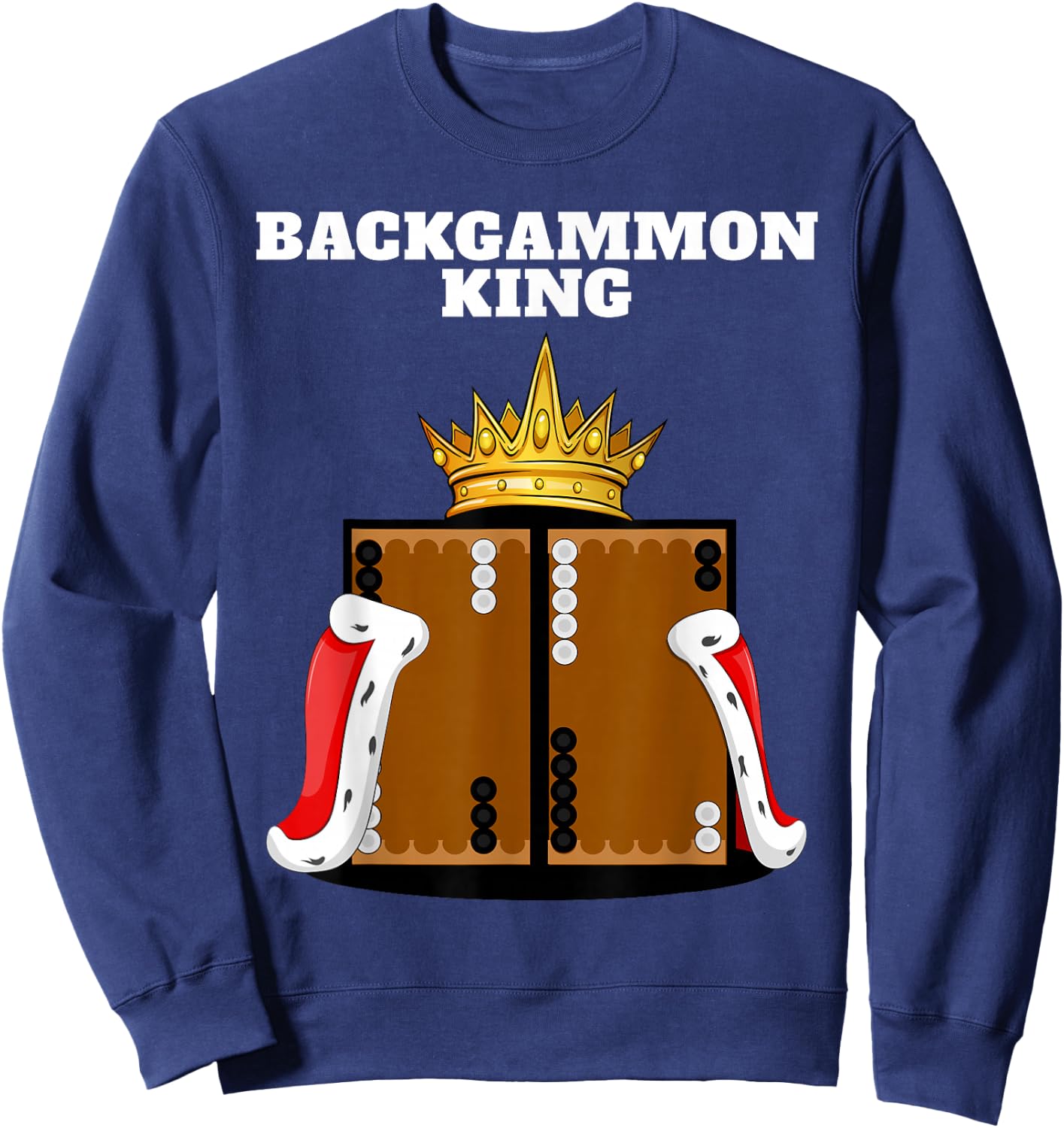 Backgammon King | Boardgames Shirt | Board Backgammon Sweatshirt - Sweatshirt | Navy