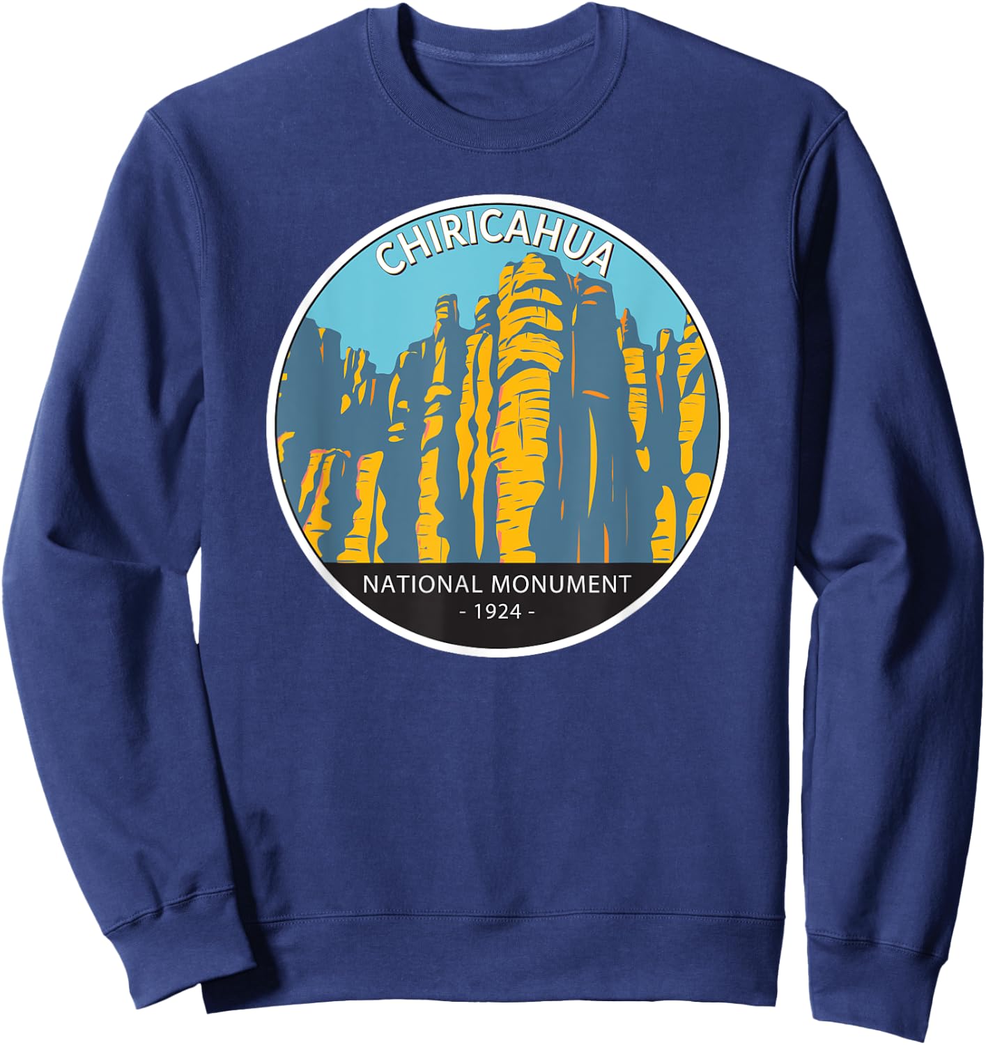 Chiricahua National Monument Arizona Vintage Circle Sweatshirt - Sweatshirt | Navy