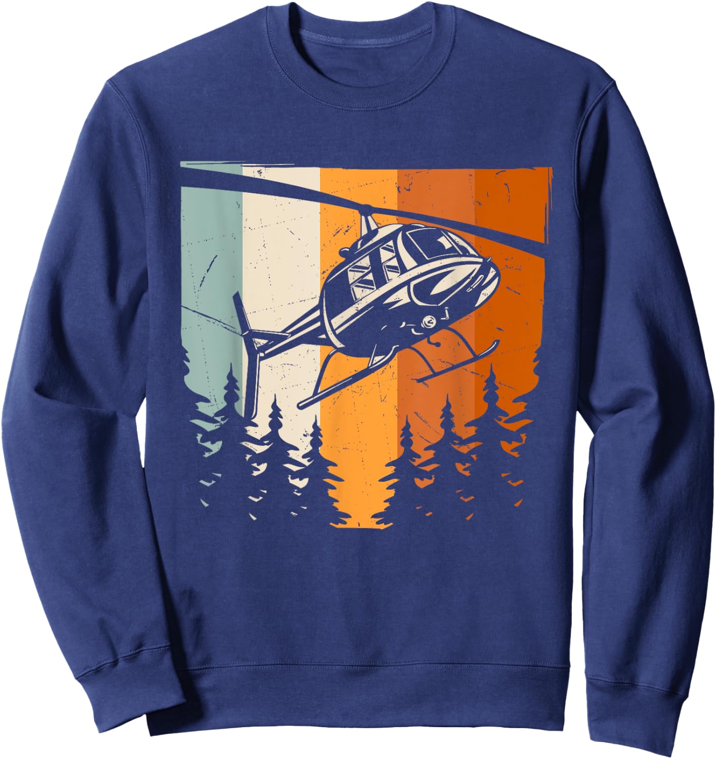 Helicopter Vintage Sweatshirt - Sweatshirt | Navy