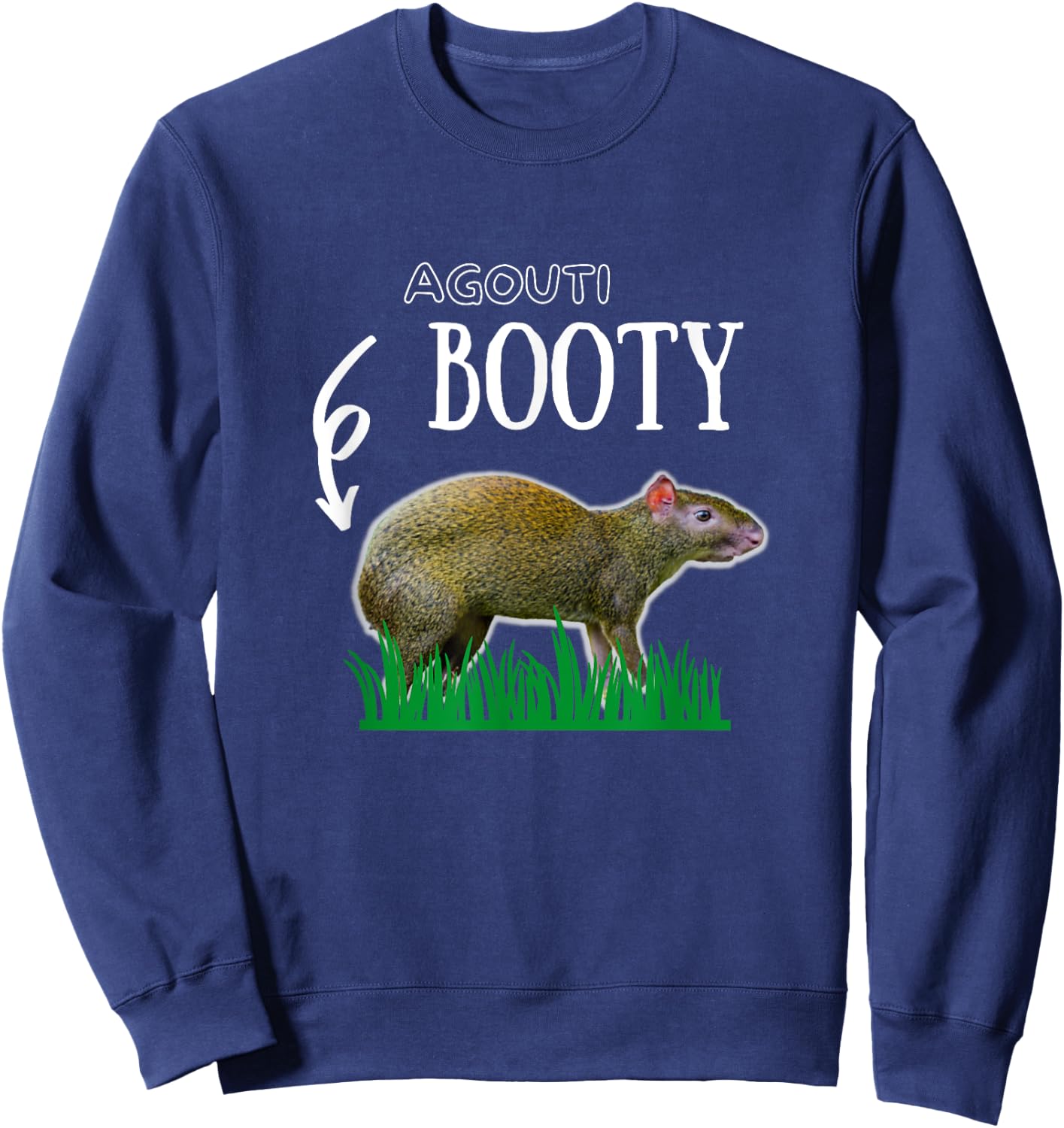 Agouti Animal Funny Grass Meme Men Women Kids Sweatshirt - Sweatshirt | Navy