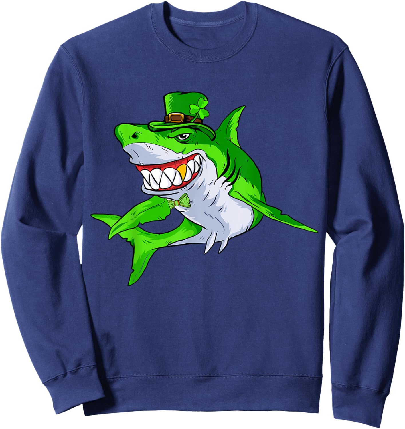 Leprechaun Shark St Patricks Day Pajama Kids Boys Girls Men Sweatshirt - Sweatshirt | Navy