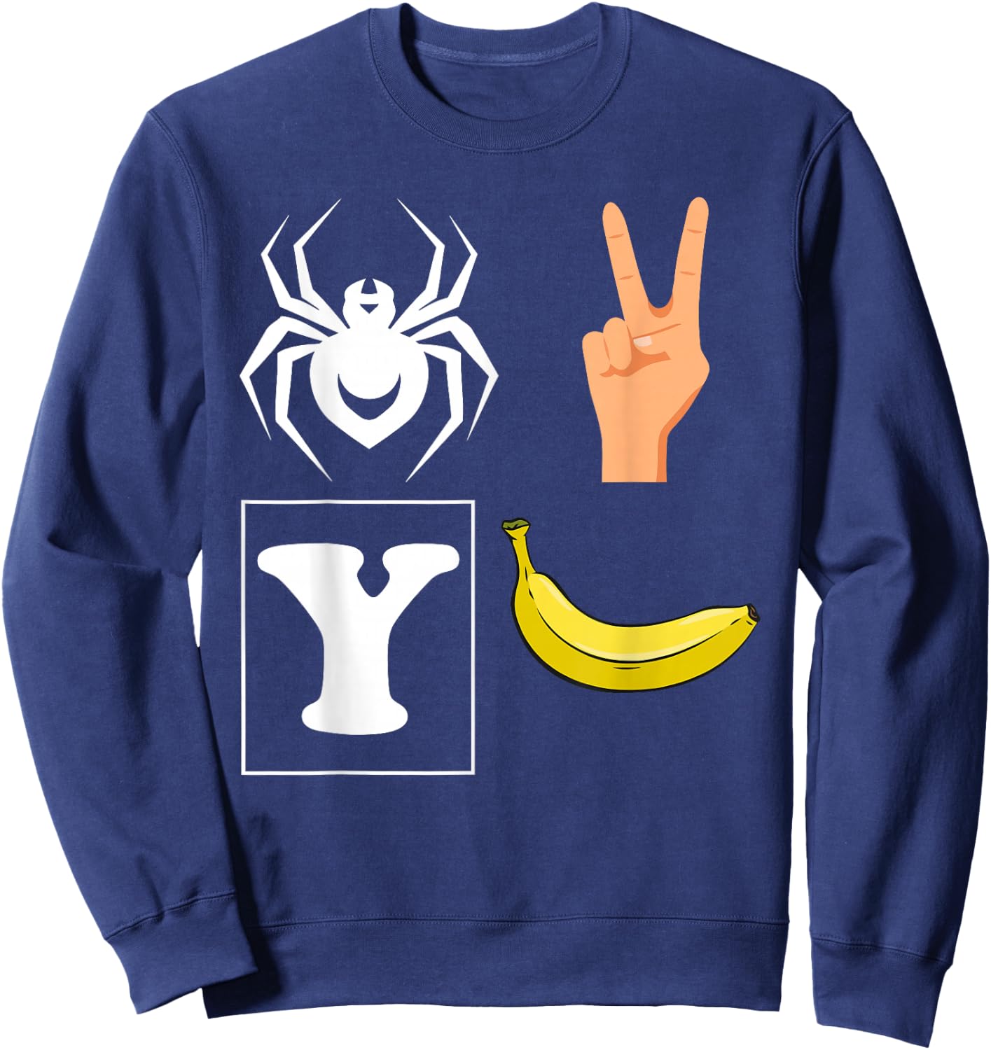Spider 2 Y Banana Shirt - Football Lover Player Sweatshirt - Sweatshirt | Navy