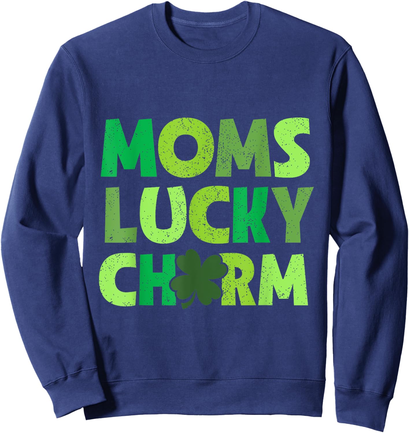 Moms Lucky Charm Irish Clovers Kids Boy Girl St Patricks Sweatshirt - Sweatshirt | Navy