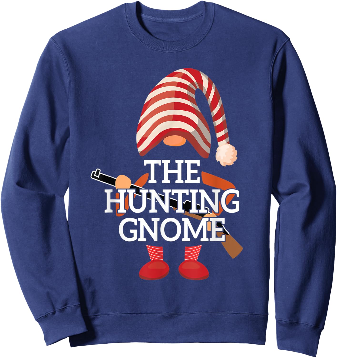 The Gnome Hunting Matching Family Christmas Deer Hunting Sweatshirt - Sweatshirt | Navy