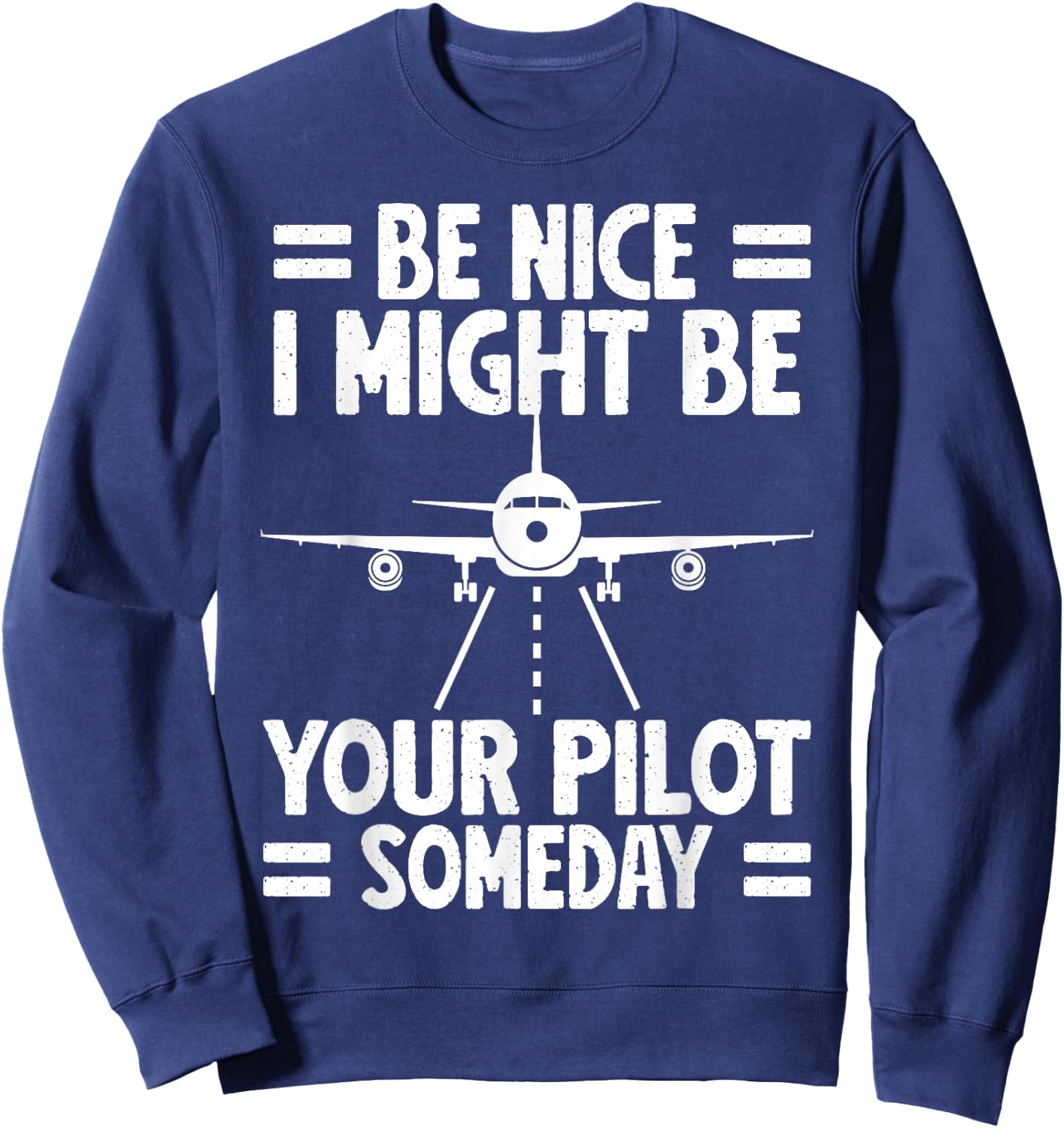 Funny Pilot Design Aviation Airplane Pilot Men Women Kids Sweatshirt - Sweatshirt | Navy