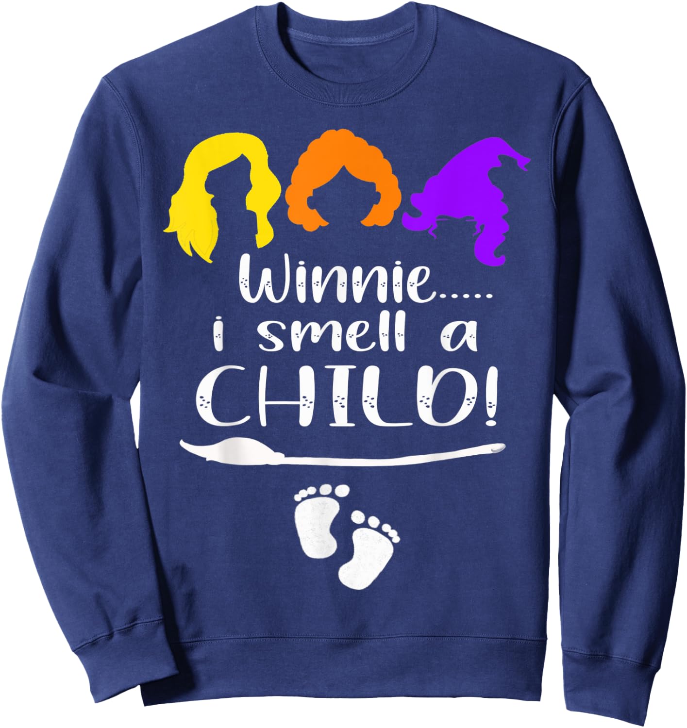 Winnie I smell A Child Halloween Pregnancy Announcement Mom Sweatshirt - Sweatshirt | Navy