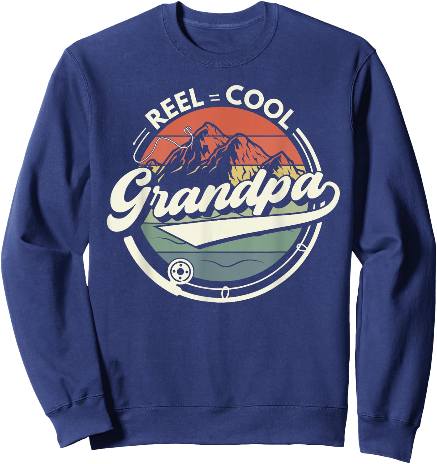 Reel Cool Grandpa Fishing Sweatshirt - Sweatshirt | Navy