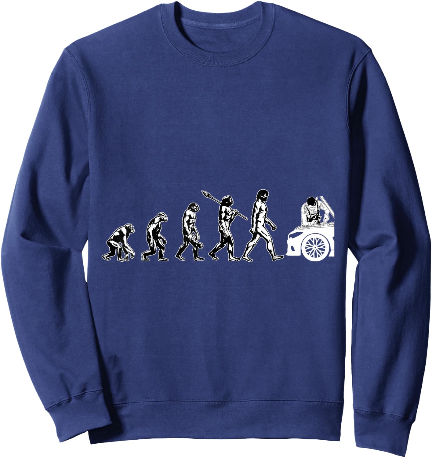 Funny car mechanic evolution car mechatronic Sweatshirt - Sweatshirt | Navy