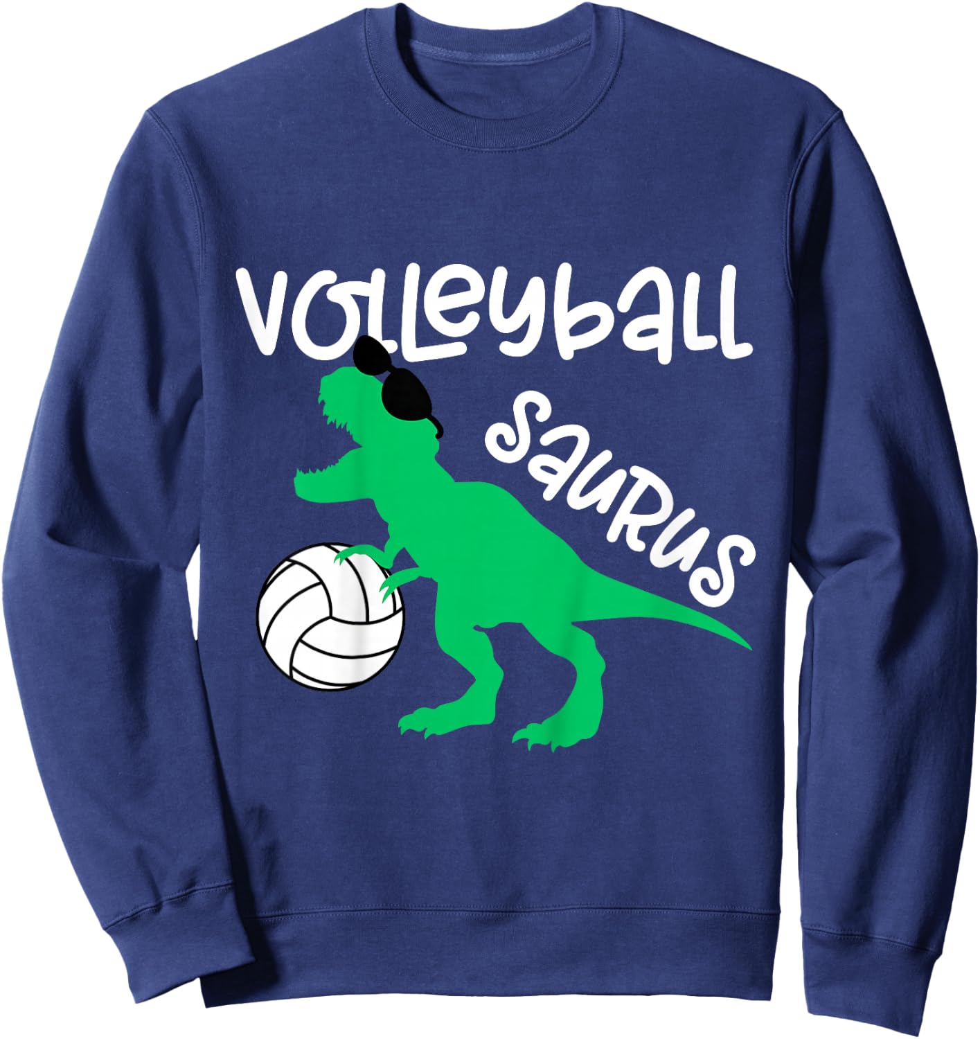 Kids Toddler Dinosaur Volleyball Saurus Boys Girls Dino Lover Sweatshirt - Sweatshirt | Navy