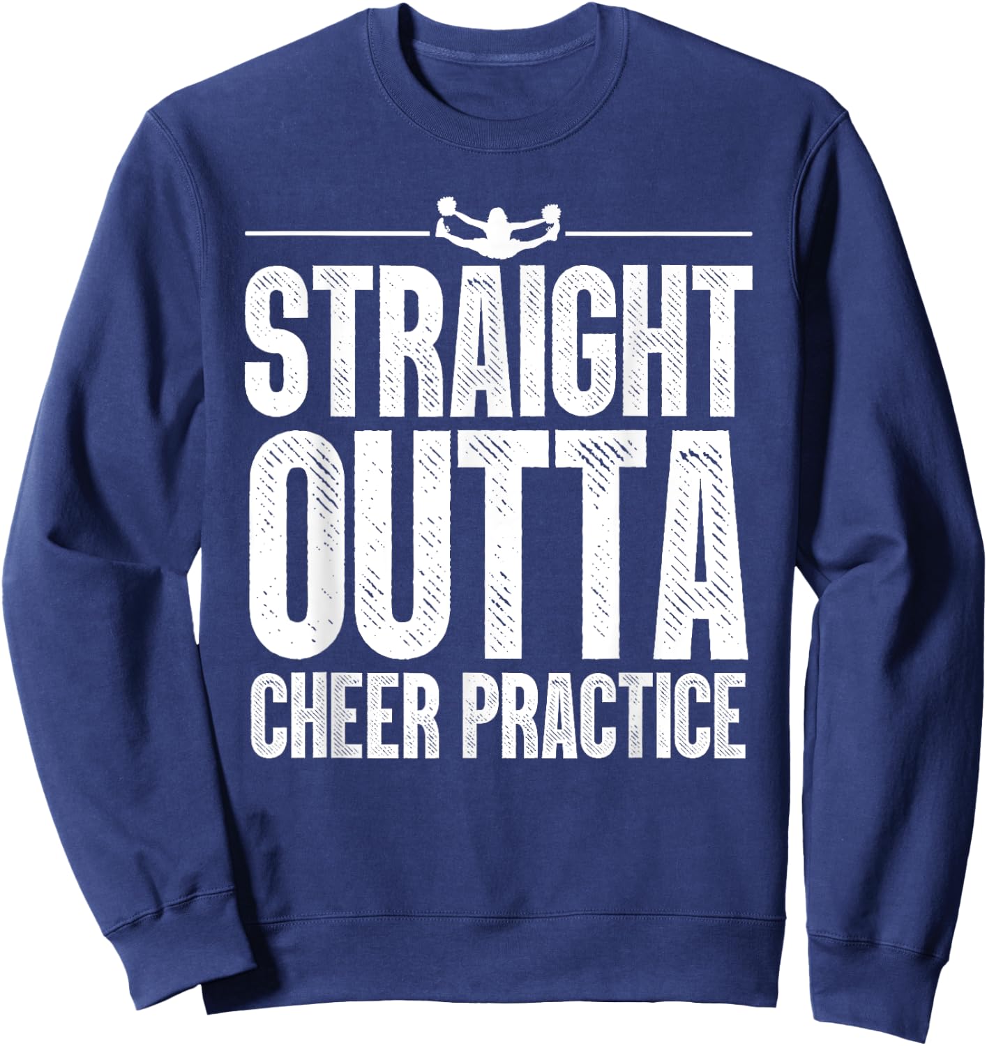 Funny Cheerleader Art Women Girls Cheer Flyer Cheerleading Sweatshirt - Sweatshirt | Navy