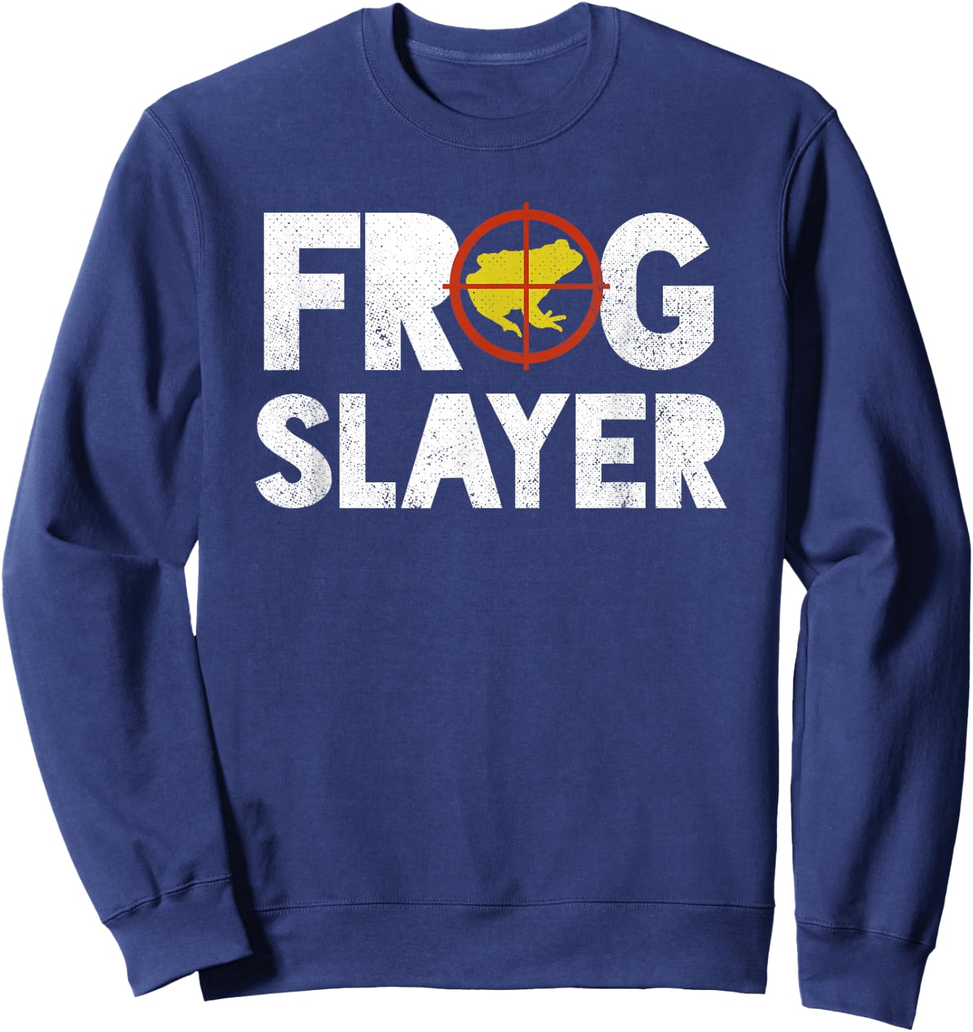 Frog Slayer Bullfrog Hunting Gift Gigging Sweatshirt - Sweatshirt | Navy