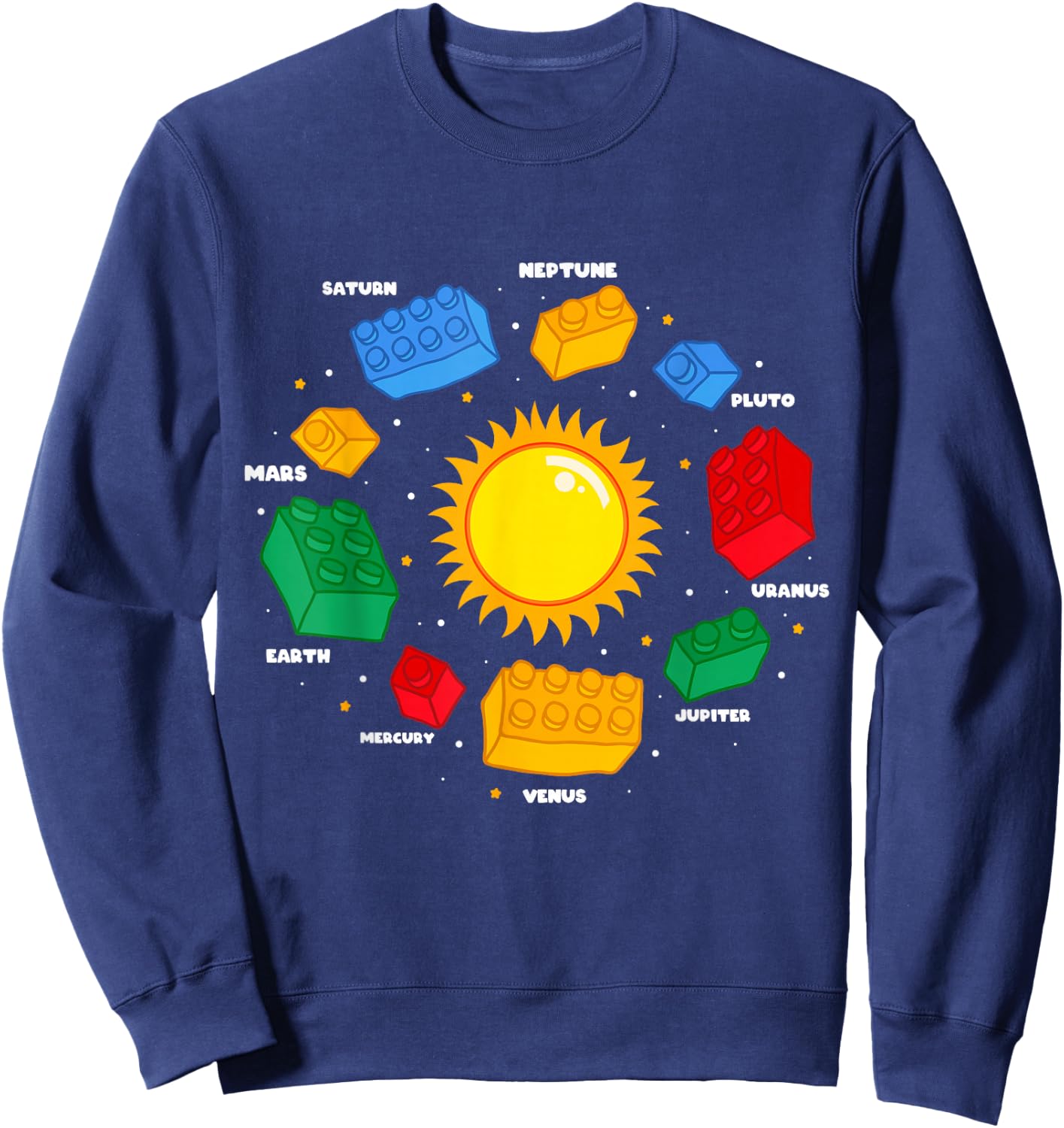 Boys Space Planet Master Builder Science Building Blocks Sweatshirt - Sweatshirt | Navy
