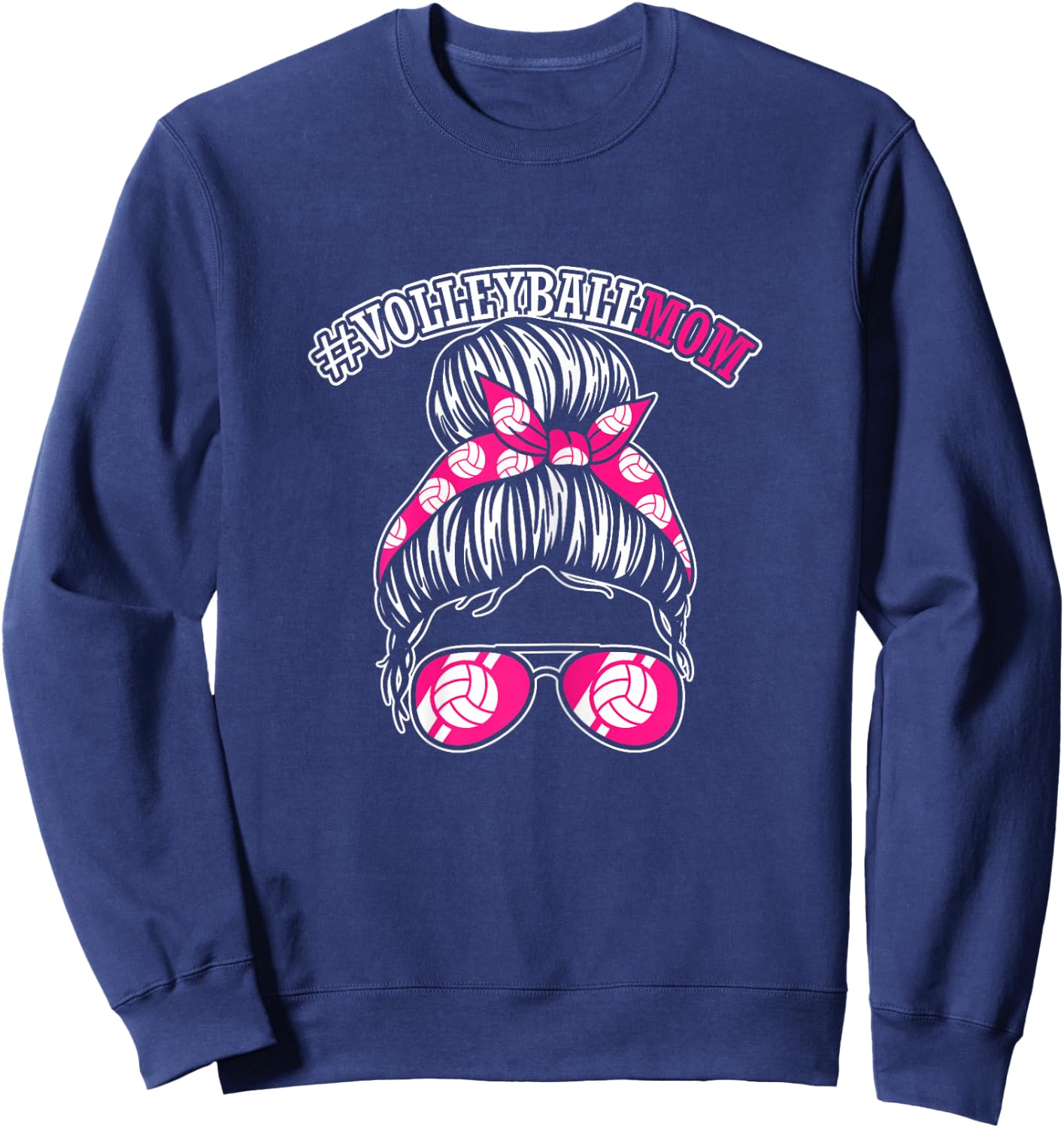 Volleyball Mom | Son Daughter Volleyball Player Sweatshirt - Sweatshirt | Navy