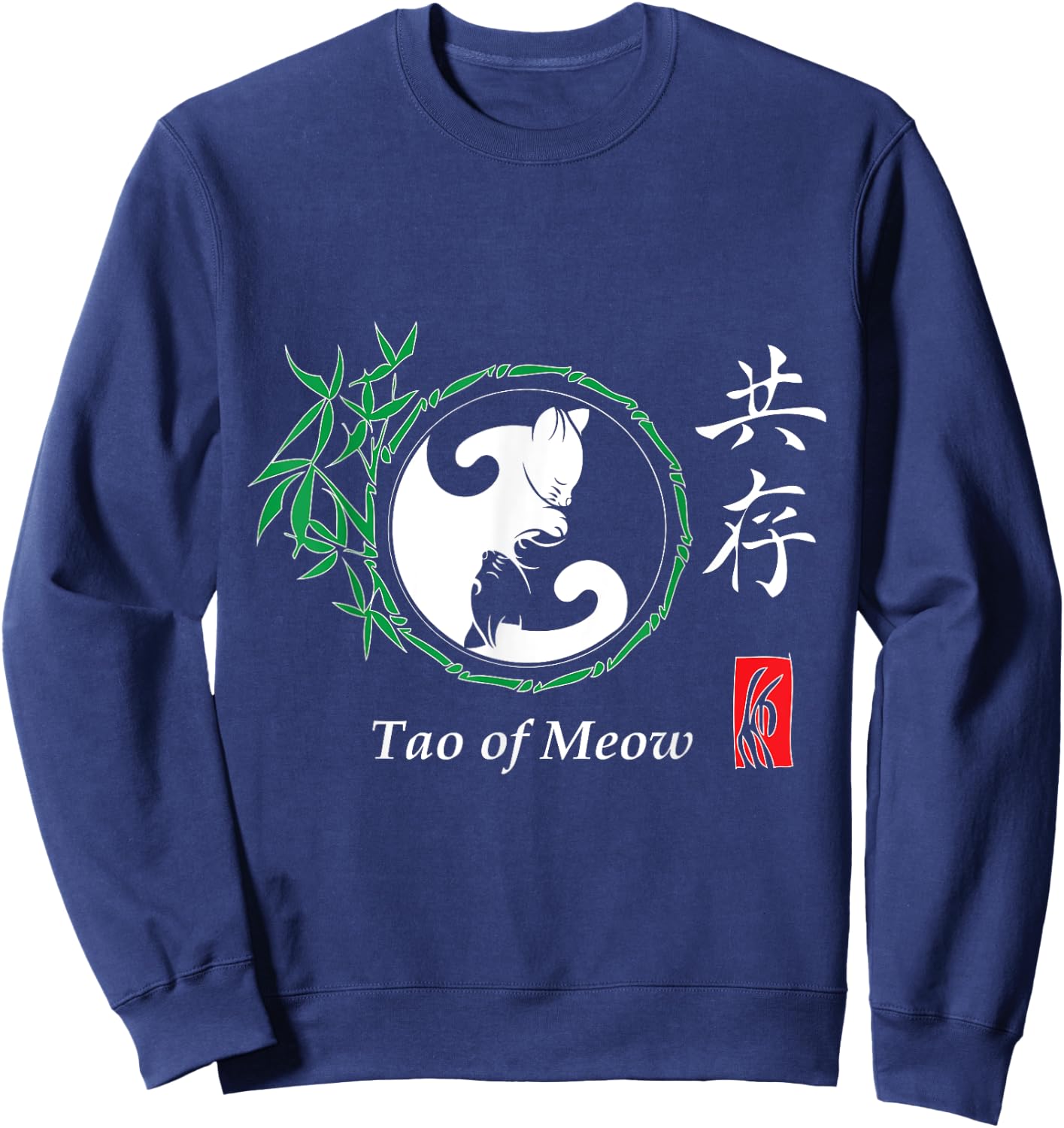 Funny Cat Shirt - Tao Of Meow Yin & Yang Cats Women Girls Kids Sweatshirt - Sweatshirt | Navy