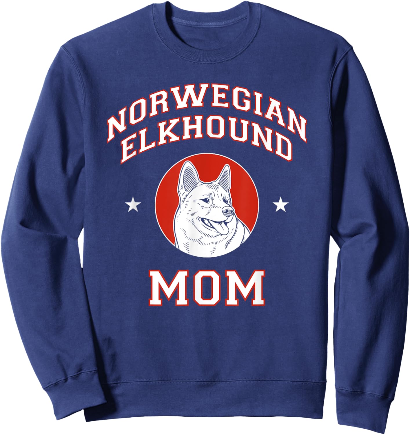Norwegian Elkhound Mom Dog Mother Sweatshirt - Sweatshirt | Navy