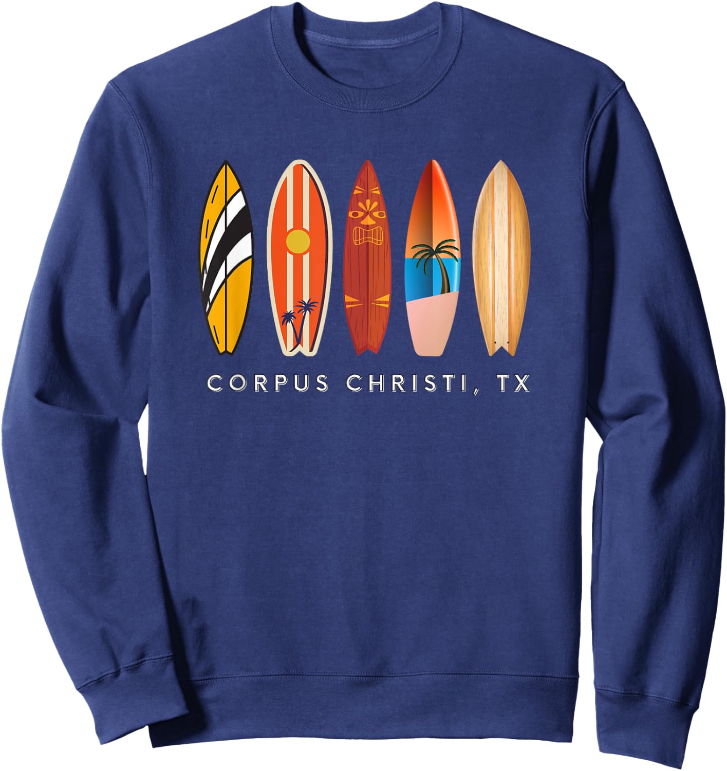 Corpus Christi Texas Surfing Souvenir Sweatshirt - Sweatshirt | Navy