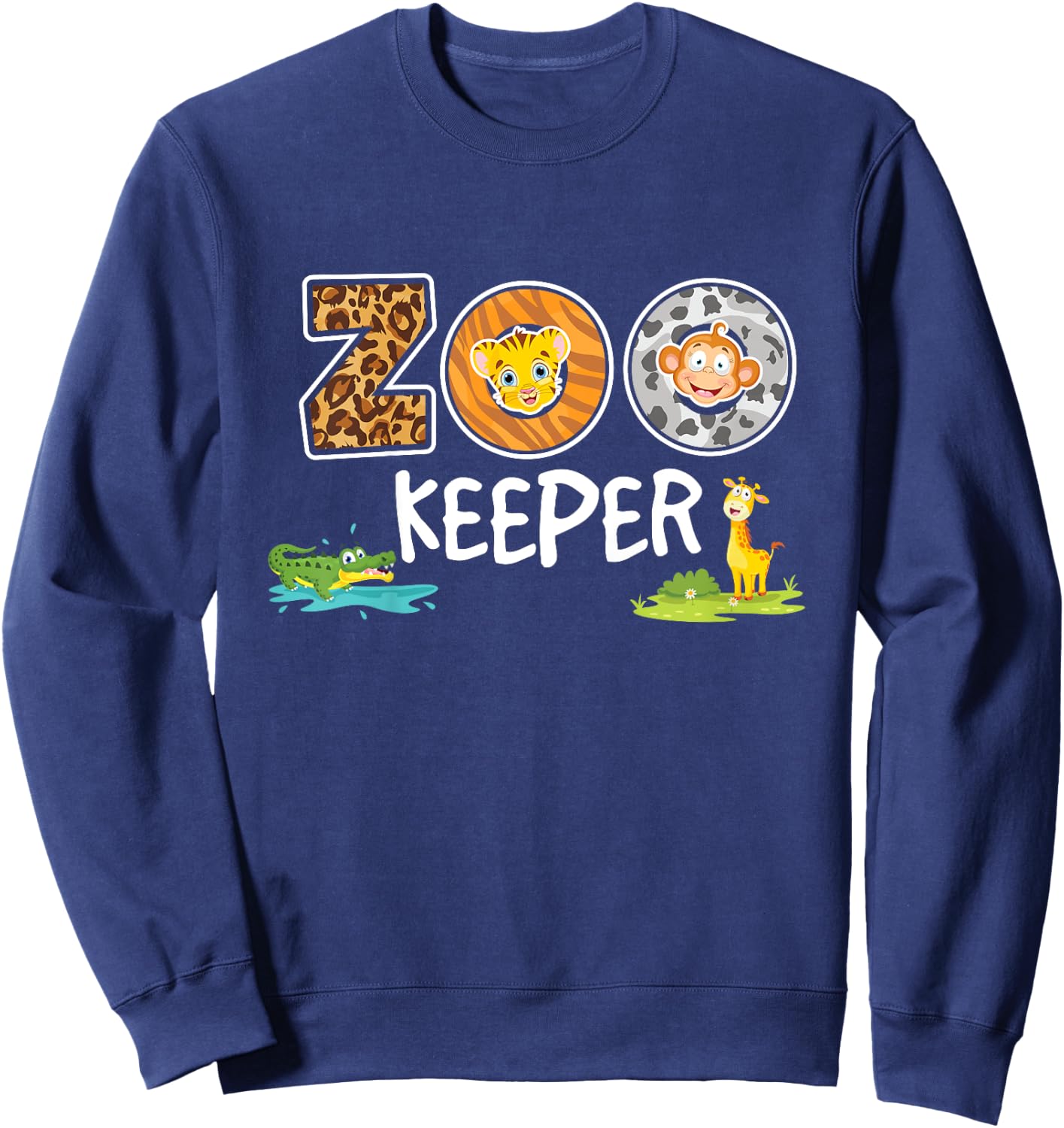 Zookeeper Costume African Savanna Zoo Keeper Animals Lover Sweatshirt - Sweatshirt | Navy