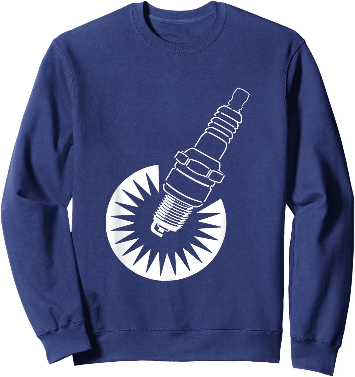 Spark Plug Vintage Retro Style Sweatshirt - Sweatshirt | Navy