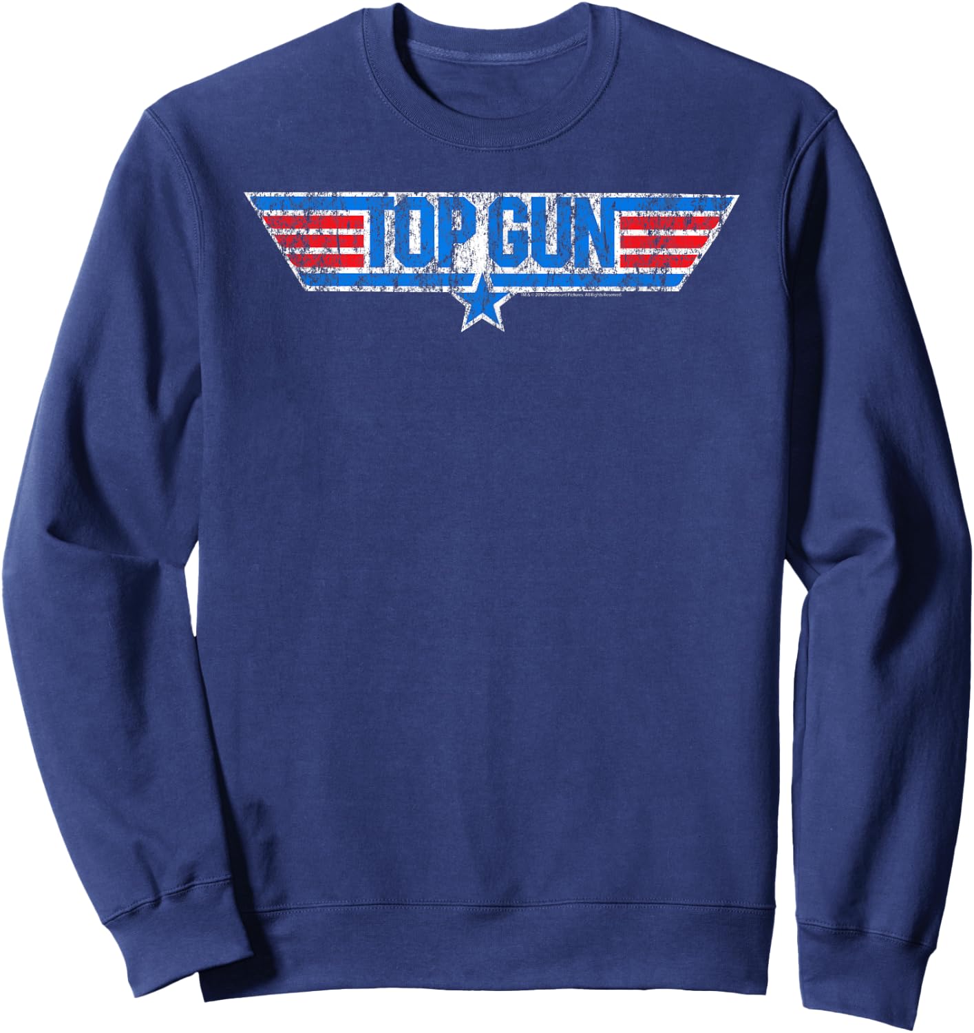 Top Gun Distressed Logo Action Movie Sweatshirt - Sweatshirt | Navy