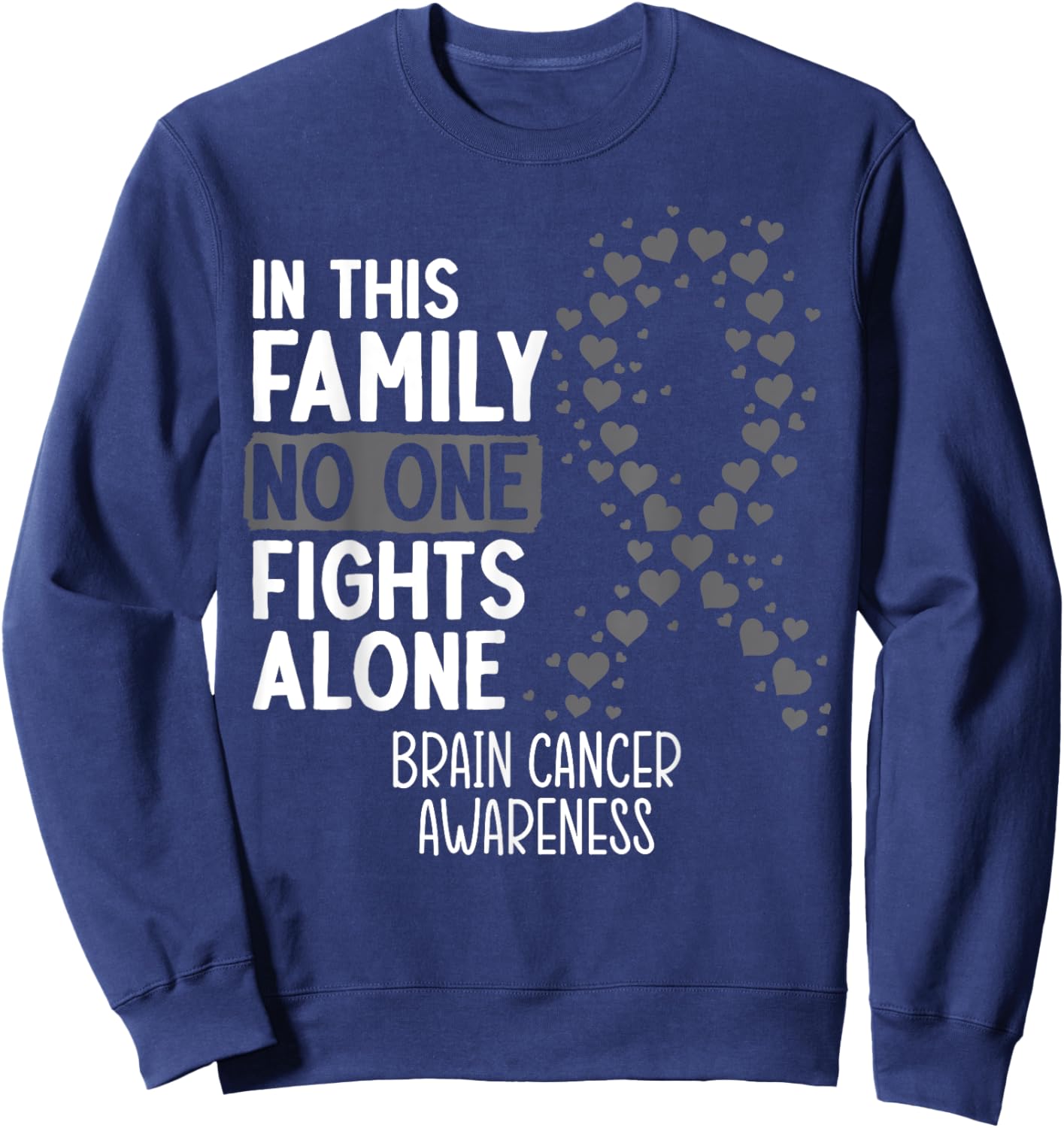 Cancer Survivor Brain Cancer Awareness Gift Sweatshirt - Sweatshirt | Navy