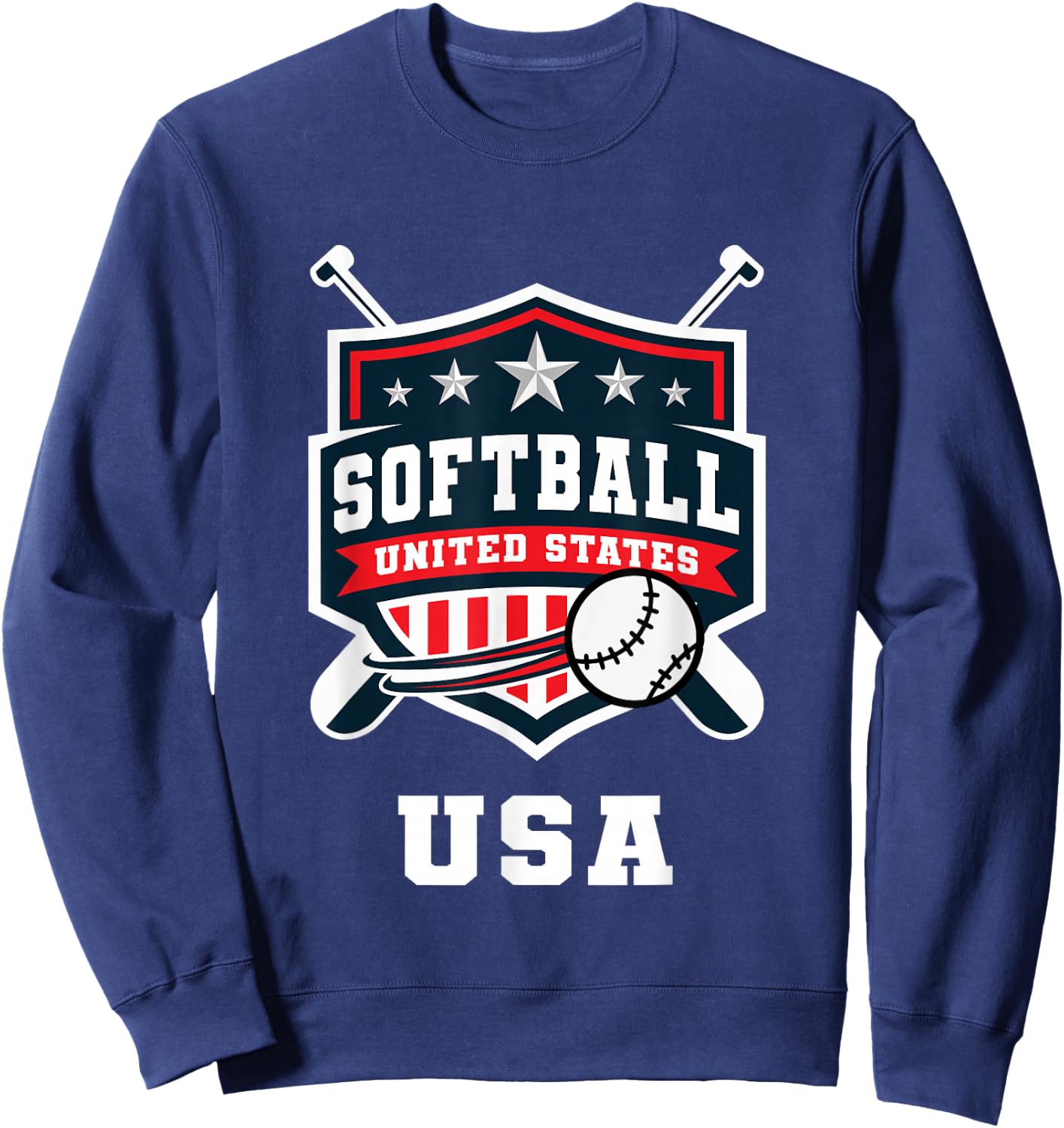 Softball USA Support The Team USA Flag Sweatshirt - Sweatshirt | Navy