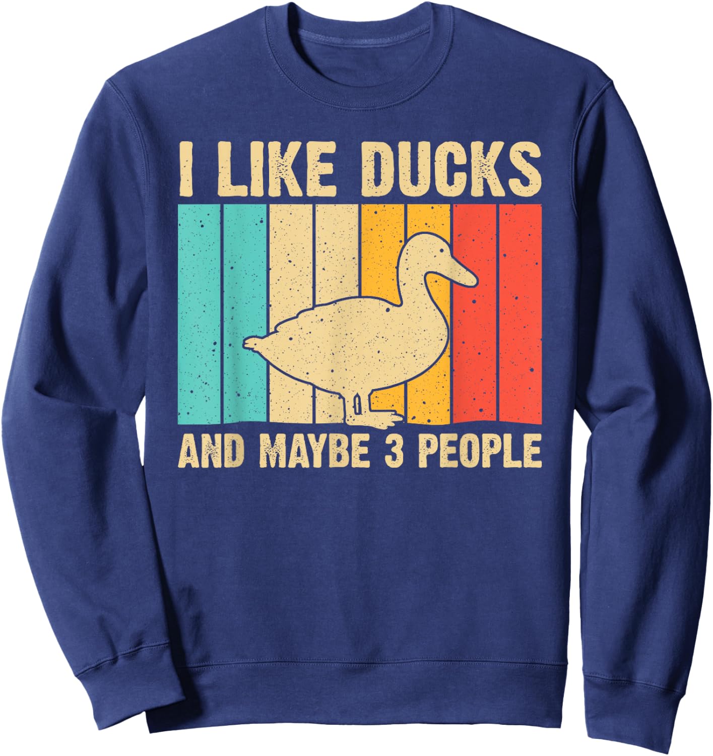 Vintage Duck Design For Duck Lovers Men Women Mallard Drake Sweatshirt - Sweatshirt | Navy
