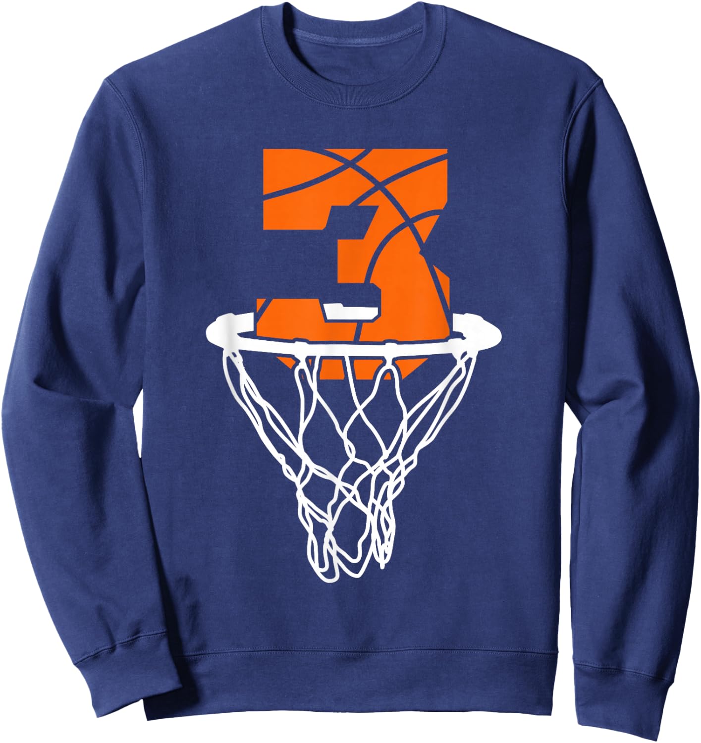 Cool Birthday Number Three Basketball Gift Shirt, Basketball Sweatshirt - Sweatshirt | Navy