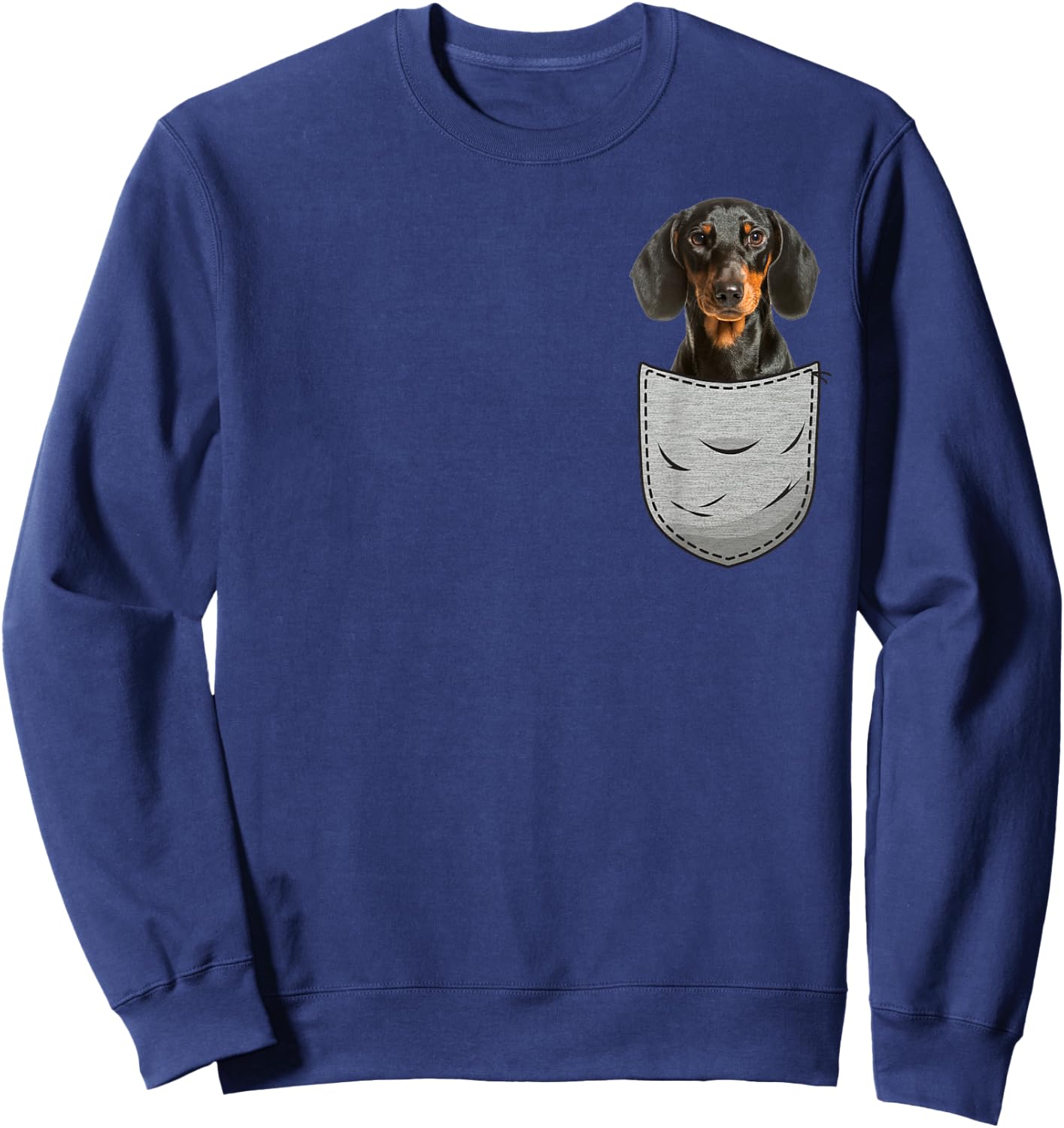 Dachshund Cap Dachshund Chest Bag Pocket Dog Owners Sweatshirt - Sweatshirt | Navy