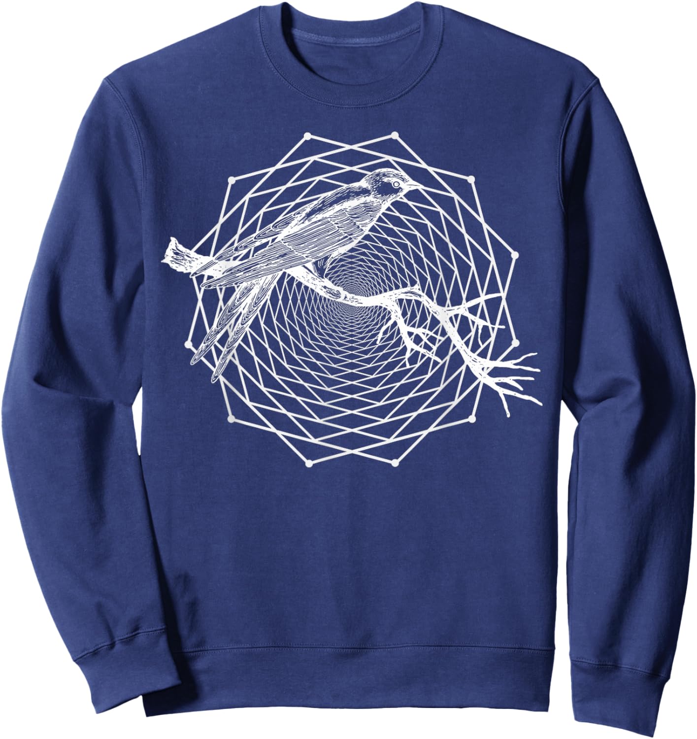 The Dharma Store - Dodeca Fractal Bird - Sacred Geometry Sweatshirt - Sweatshirt | Navy