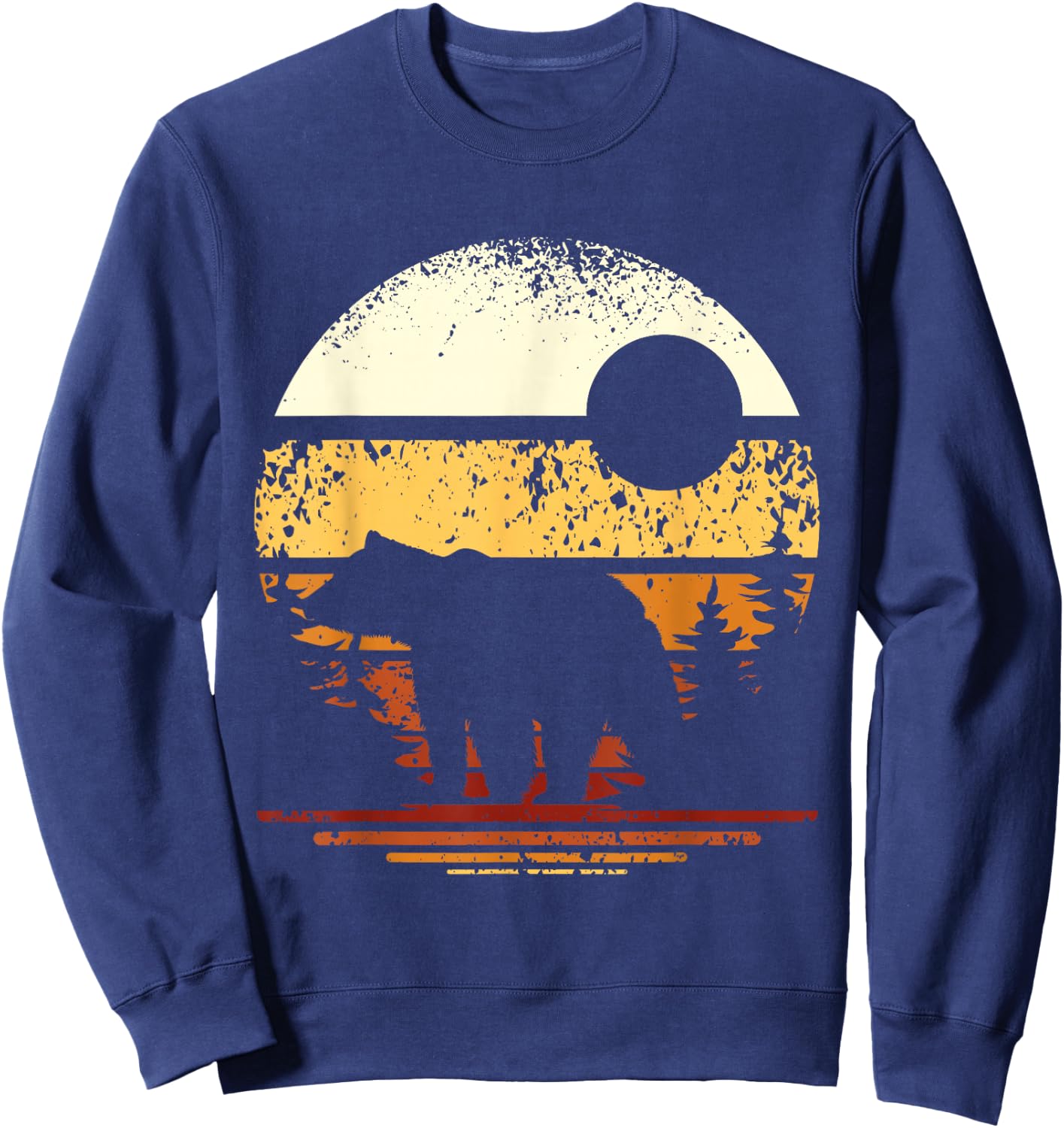 Retro Forest Bear Sweatshirt - Sweatshirt | Navy