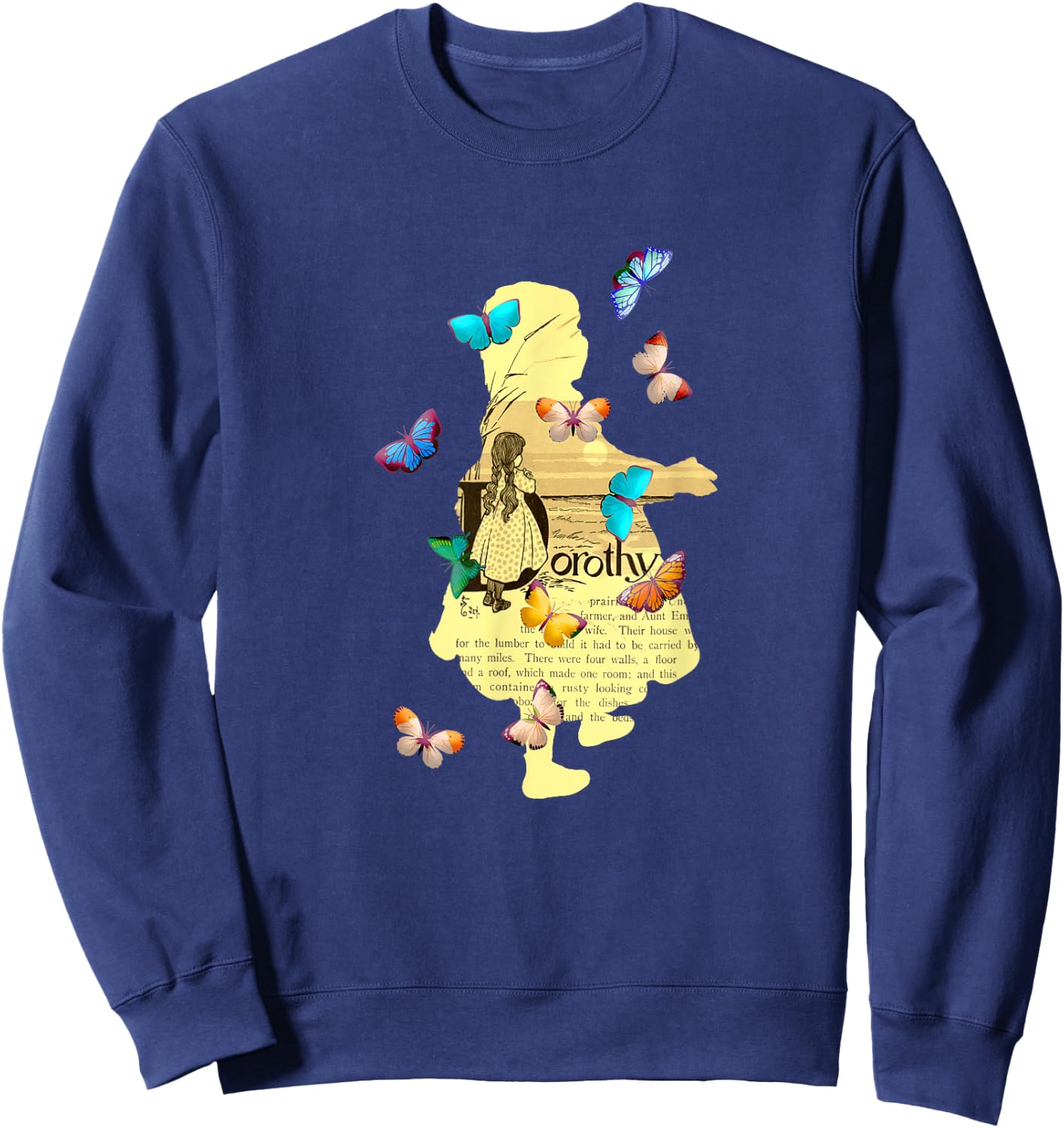 Dorothy Gale Wizard of Oz, Vintage Fairy Tale Book Art Style Sweatshirt - Sweatshirt | Navy