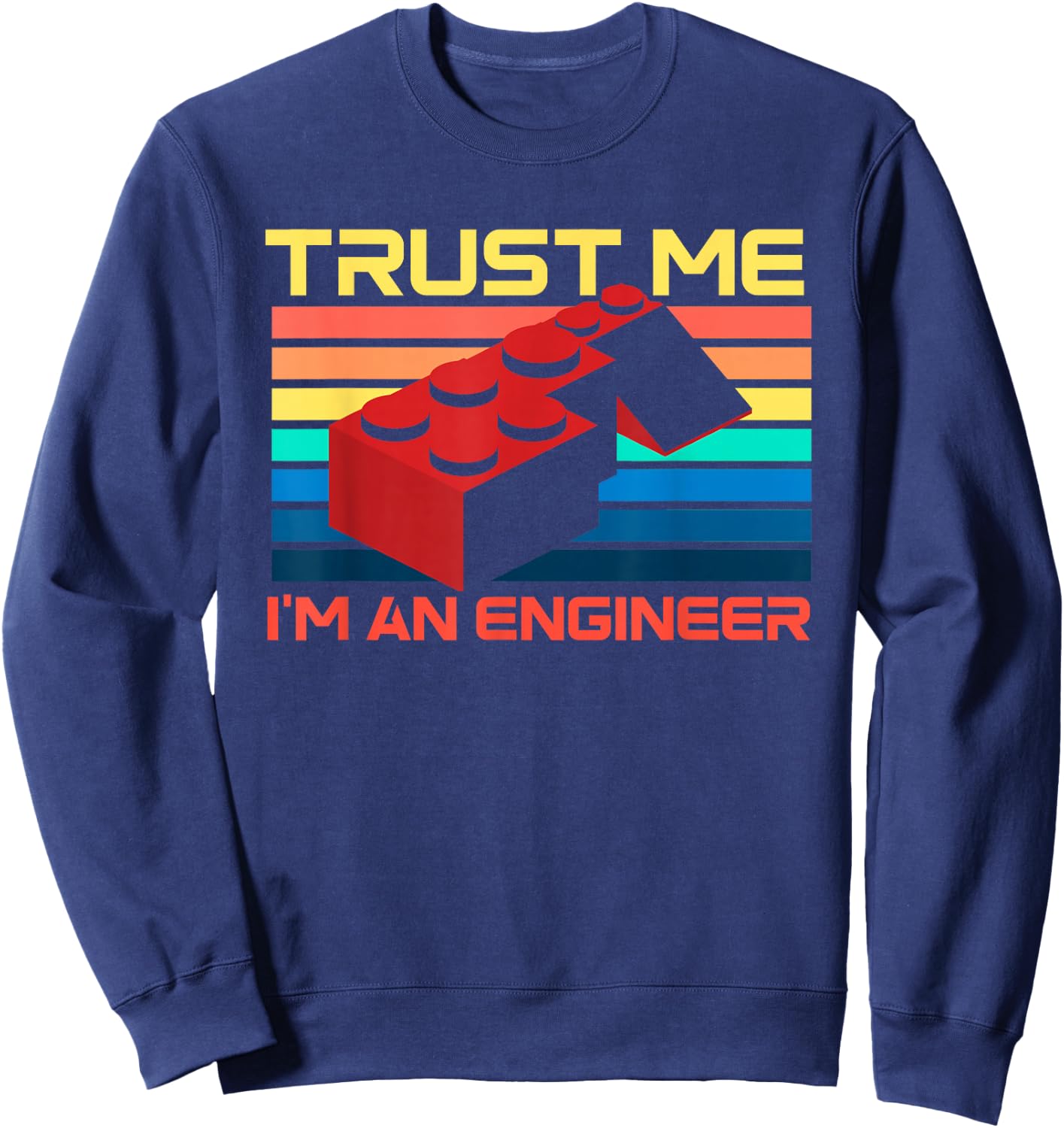 Engineer Master Builder Building Blocks Bricks Bricklayer Small Sweatshirt - Sweatshirt | Navy