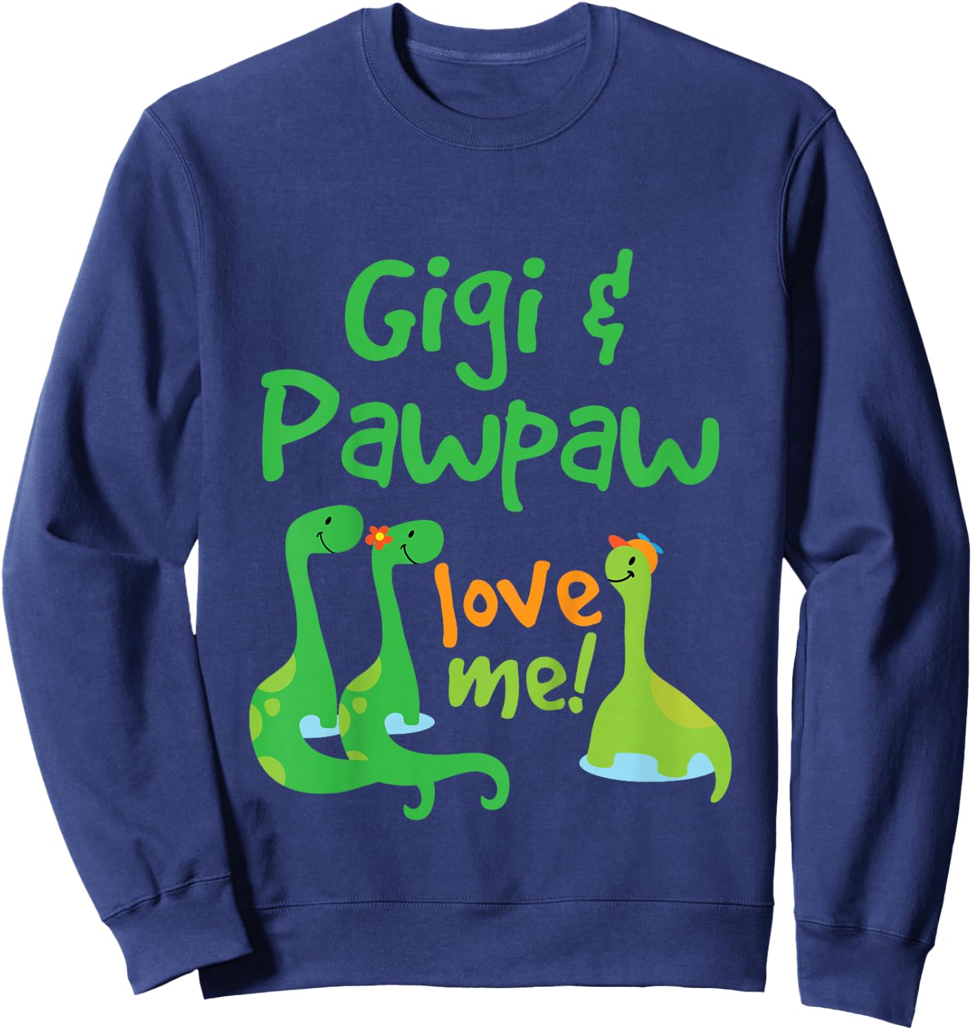 Kids Gigi and Pawpaw Love Me Grandson Dinosaur Sweatshirt - Sweatshirt | Navy