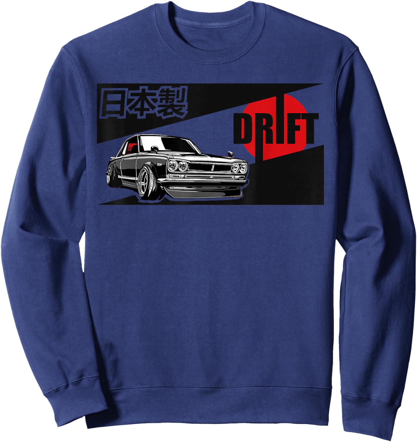 JDM Tokyo Japan Drift Race Car Tuning Retro Vintage Graphic Sweatshirt - Sweatshirt | Navy