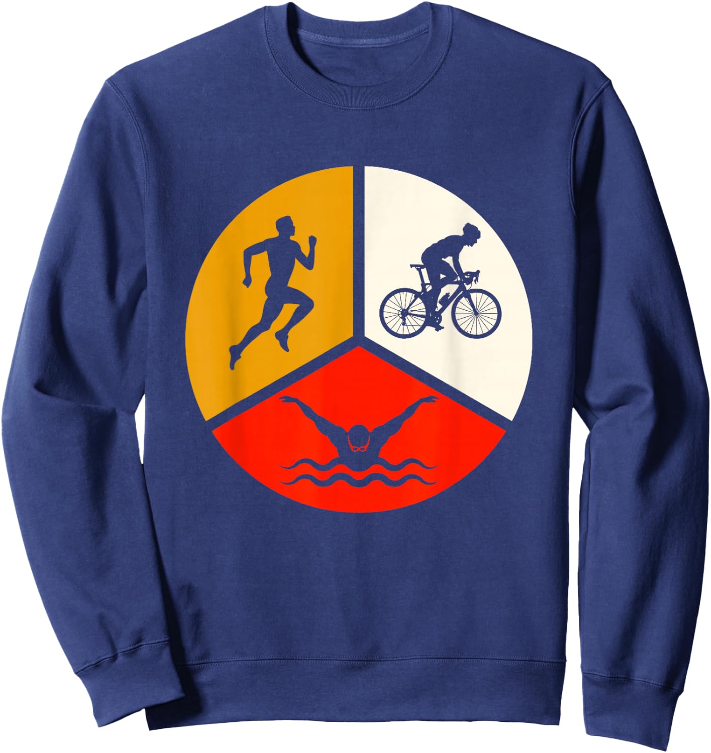 Perfect Triathlon Sport Design Swim Bike Run Triathlete Sweatshirt - Sweatshirt | Navy