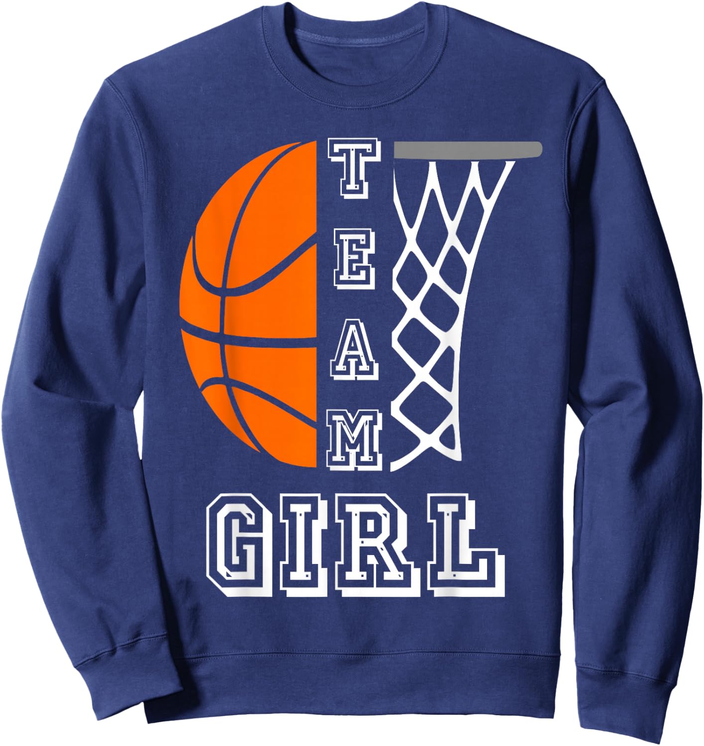 Basketball Gender Reveal Team Girl Sweatshirt - Sweatshirt | Navy