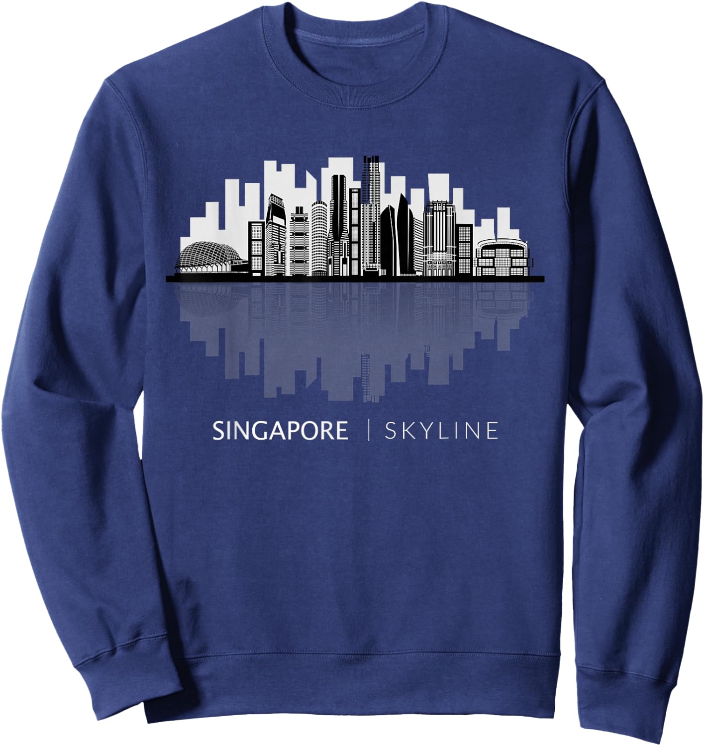 Singapore Skyline Art I Southeast Asia Sweatshirt - Sweatshirt | Navy