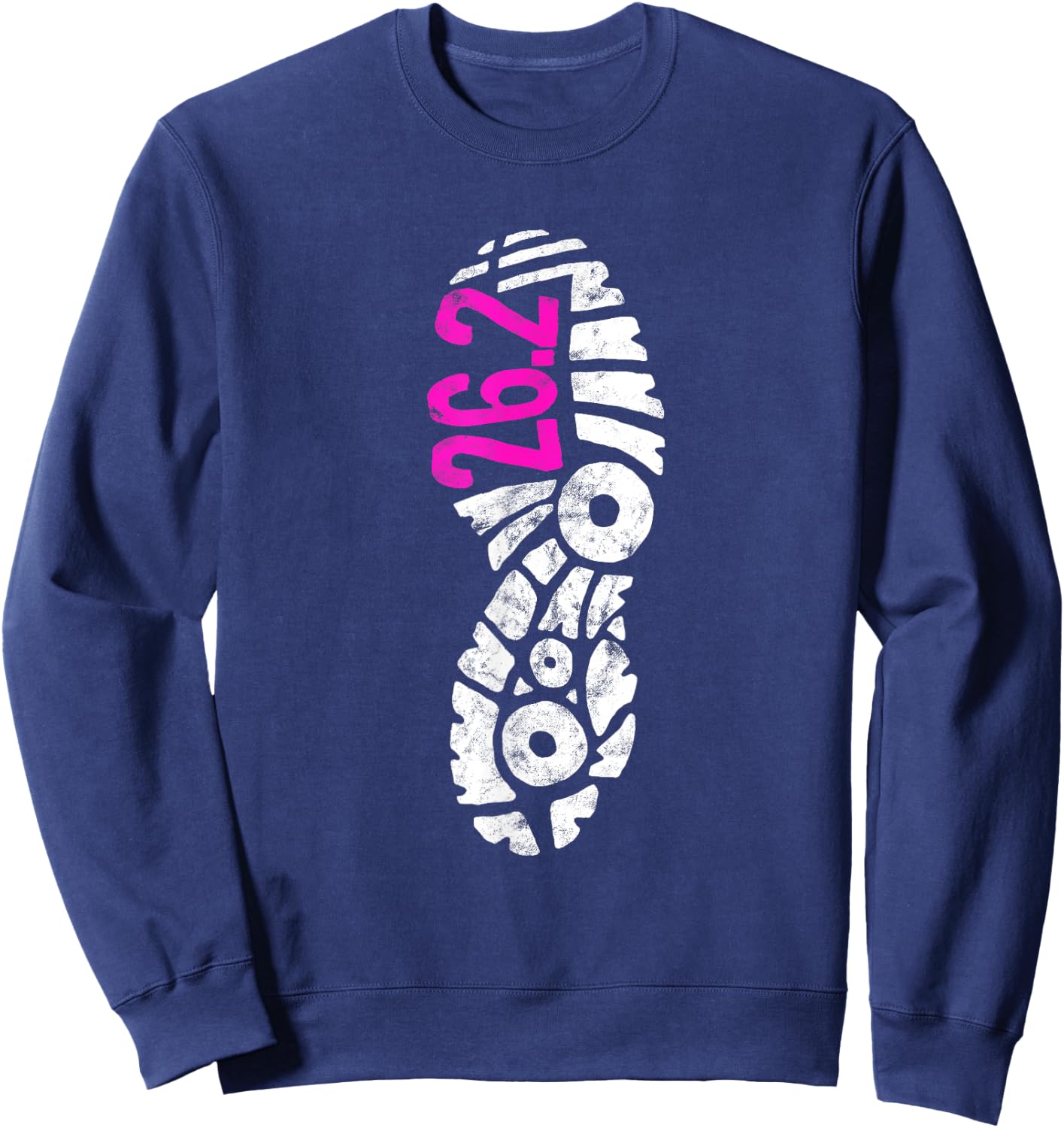 Women's Pink 26.2 Marathon Runner Footprint Sweatshirt - Sweatshirt | Navy