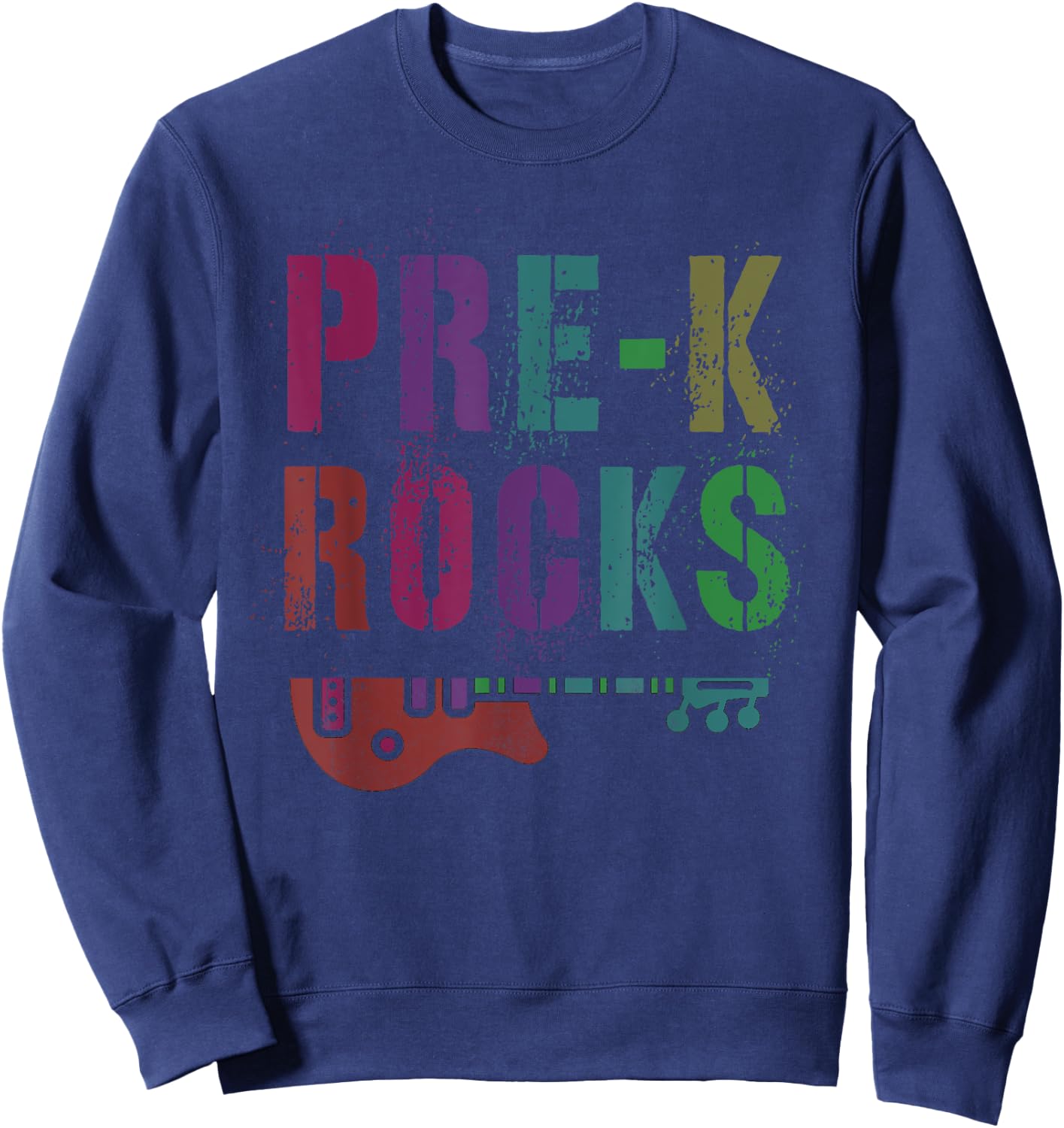 PRE-K ROCKS Teacher Rockstar Ready Crush PreK Bruh We Back Sweatshirt - Sweatshirt | Navy