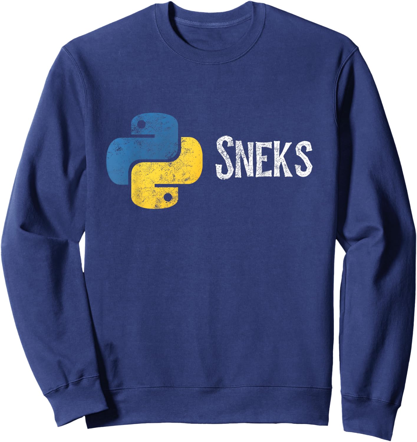 Python Programming Funny Programmer Python Logo Sneks Sweatshirt - Sweatshirt | Navy