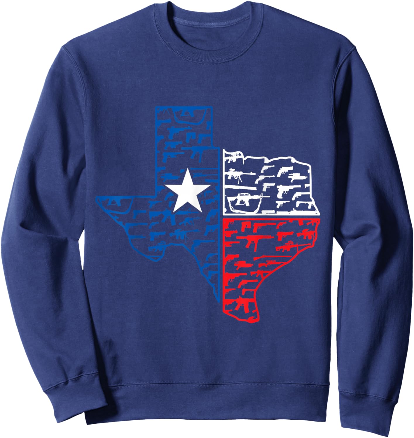 Weapons America Texan Flag Gift Texas Sweatshirt - Sweatshirt | Navy