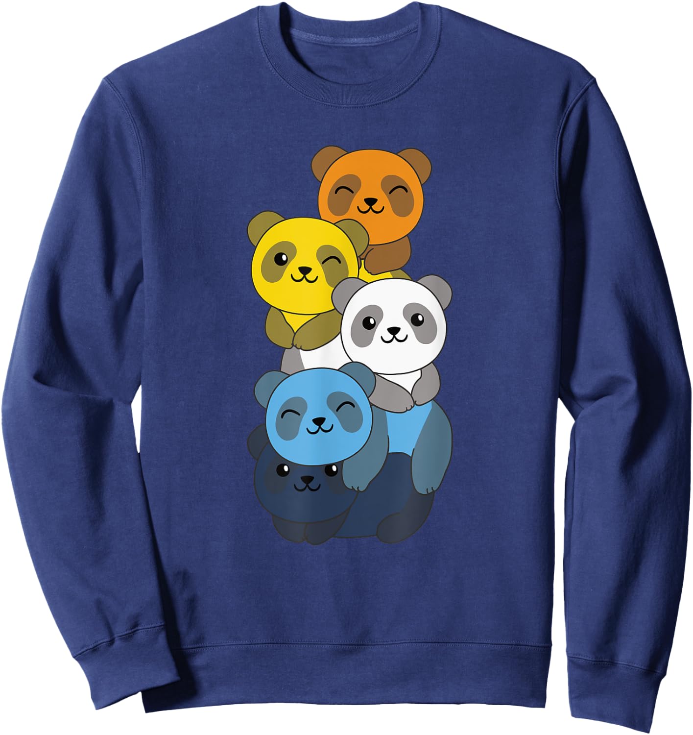 Aroace Flag Pile Pride LGBTQ pandas cute Aroace Panda Sweatshirt - Sweatshirt | Navy