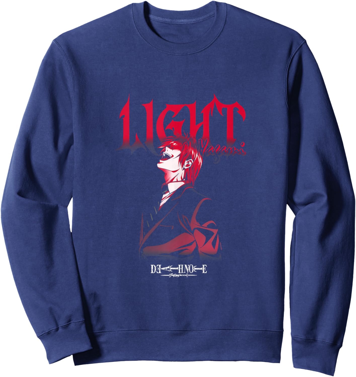 Death Note Light Yagami Laughing Anime Sweatshirt - Sweatshirt | Navy