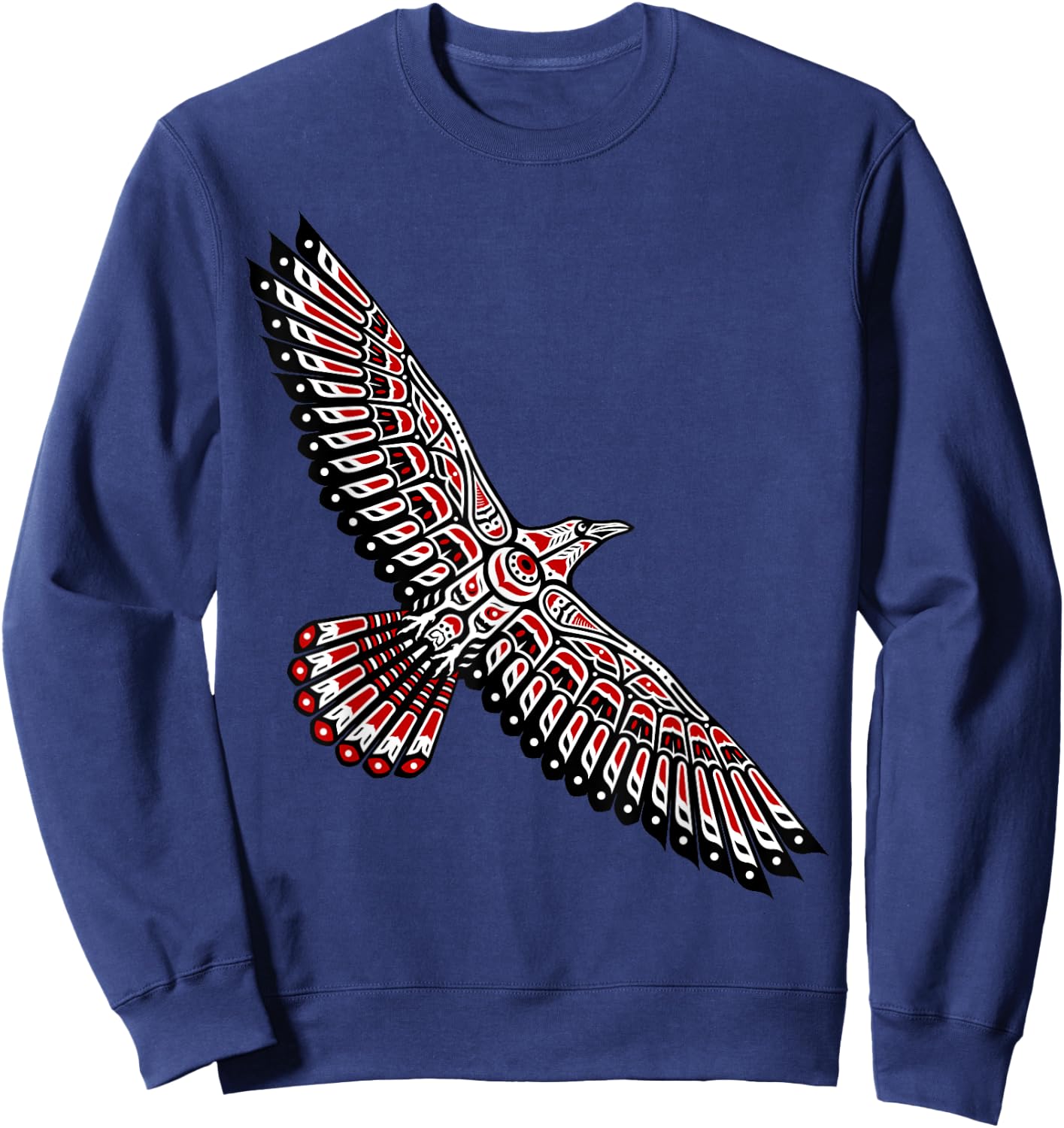 Raven Native American Indian Totem Northwest Coast Pacific Sweatshirt - Sweatshirt | Navy