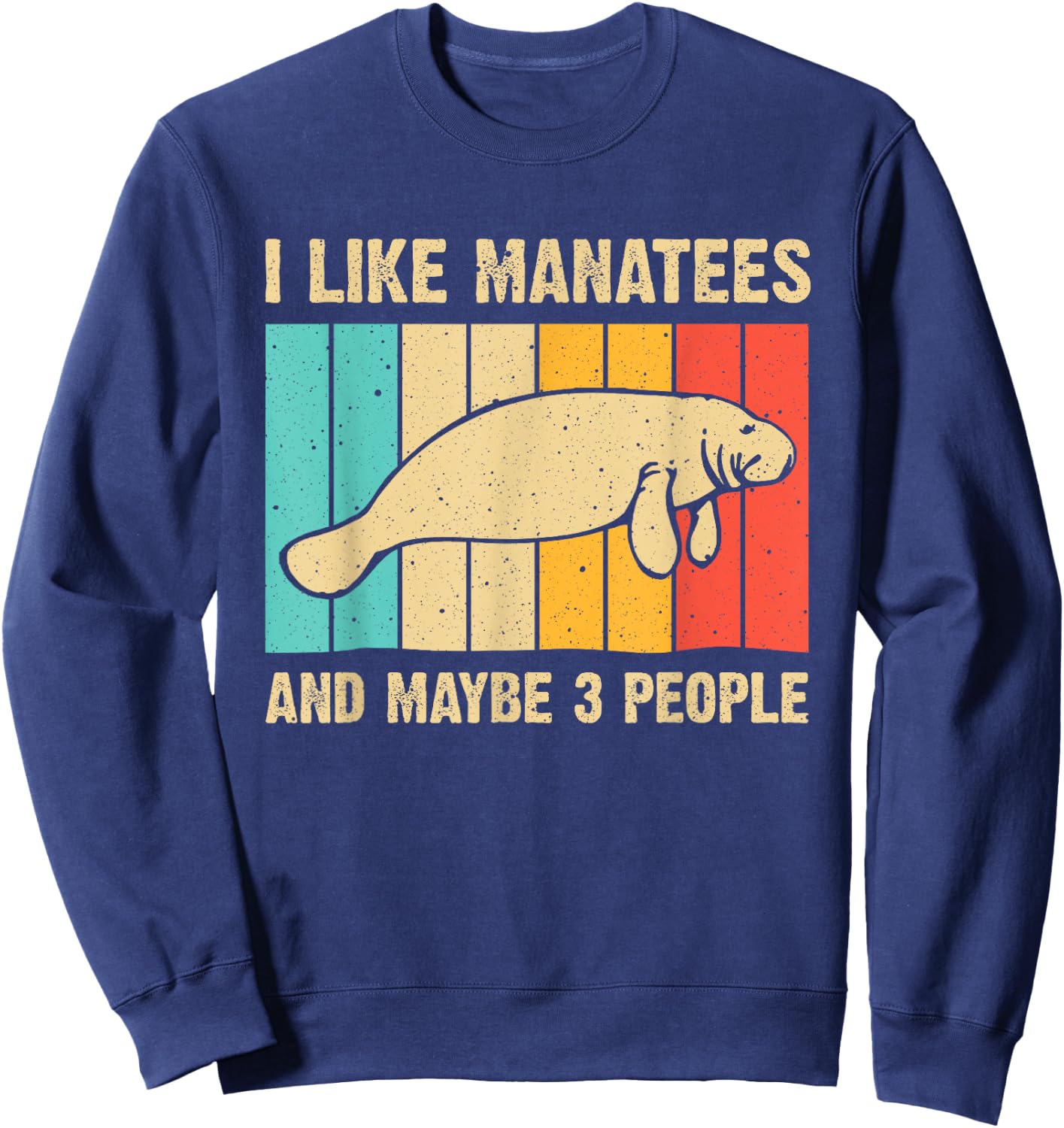 Funny Manatee Art Women Sea Cow Monster Fish Lover Sweatshirt - Sweatshirt | Navy