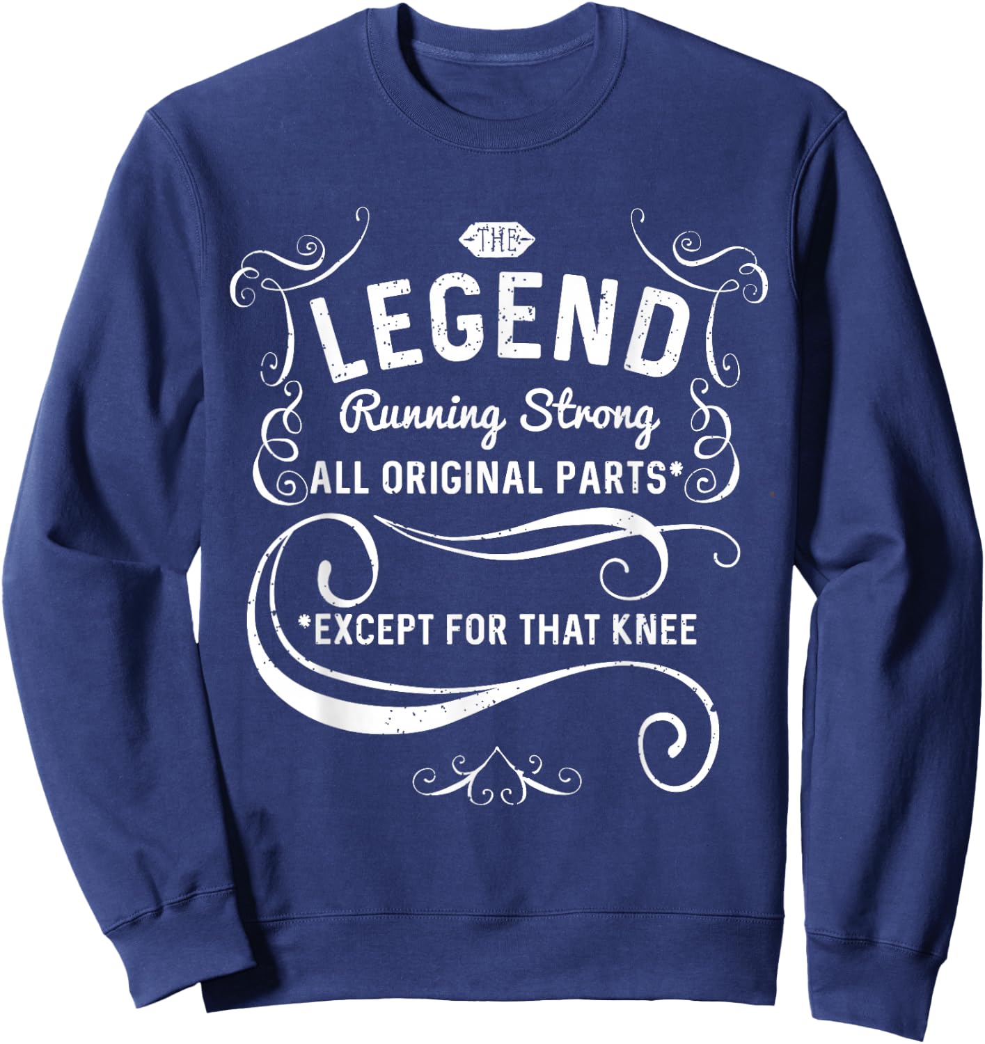 Mostly Original Parts Funny Knee Replacement Surgery Sweatshirt - Sweatshirt | Navy