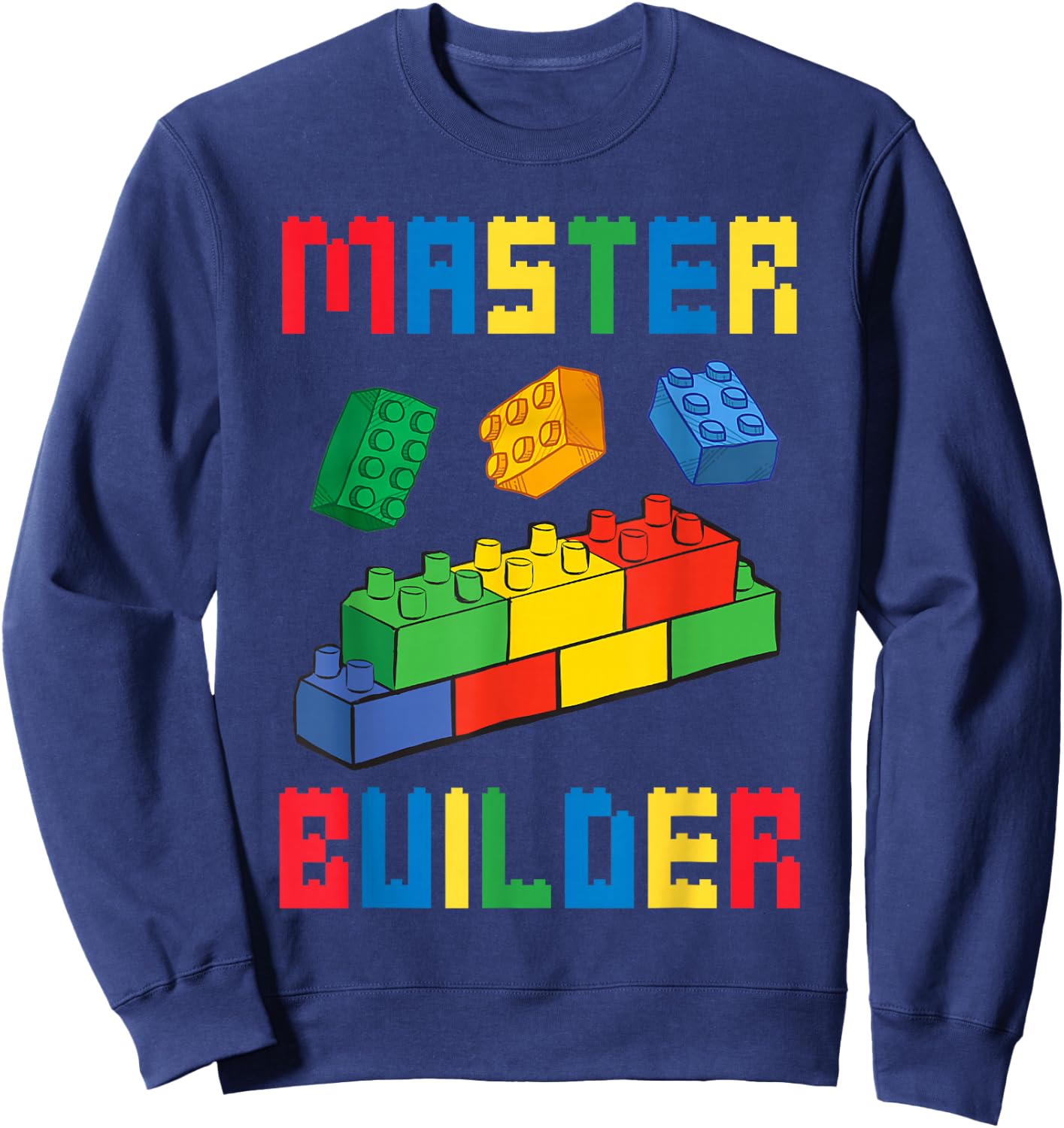 Brick Builder Funny Blocks Building Master Builder Toys Kids Small Sweatshirt - Sweatshirt | Navy