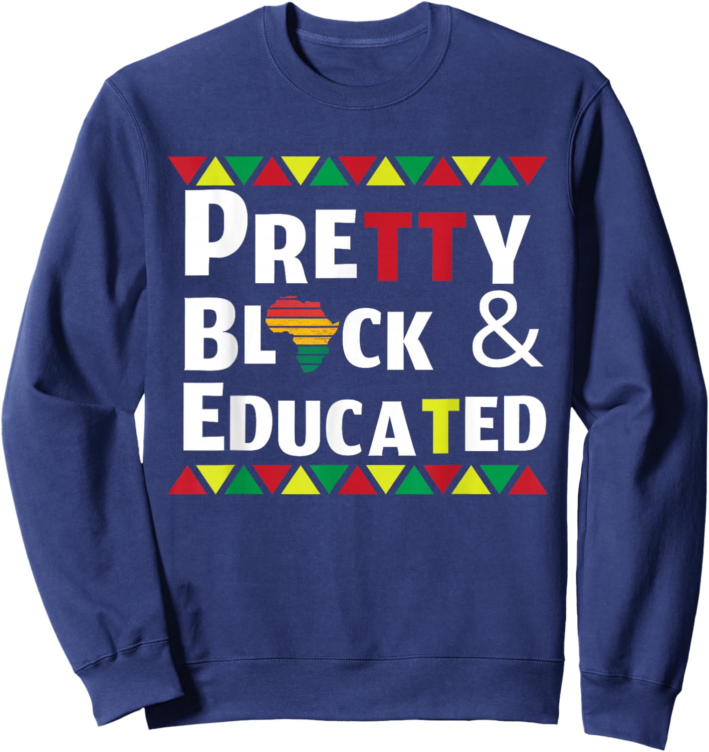 Black History Month Pretty Black African Woman Afro Sweatshirt - Sweatshirt | Navy