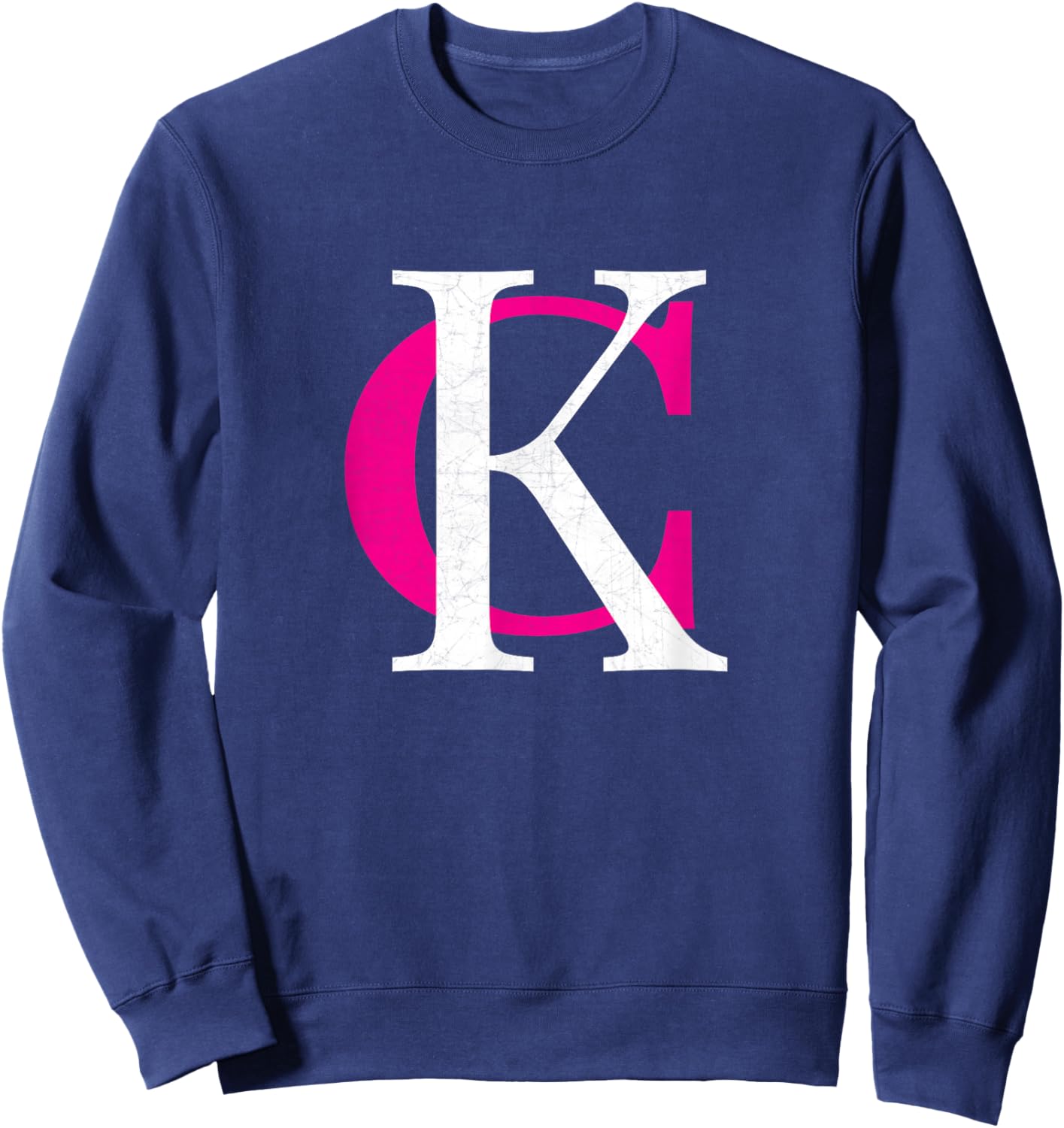 Pink Kansas City Pink Cute KC Initials Cool Kc Fan Original Sweatshirt - Sweatshirt | Navy