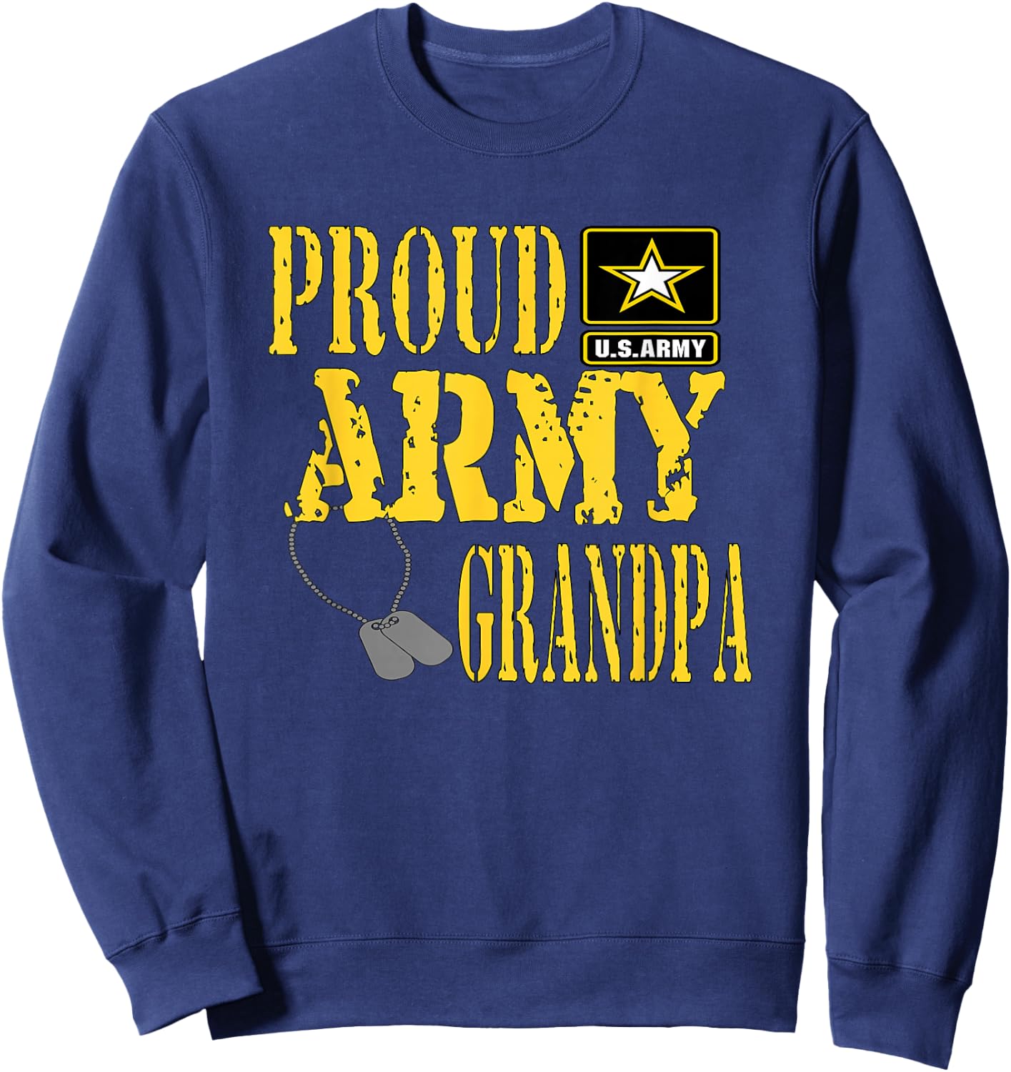 Proud Army Grandpa Shirt Military Pride T Shirt Sweatshirt - Sweatshirt | Navy